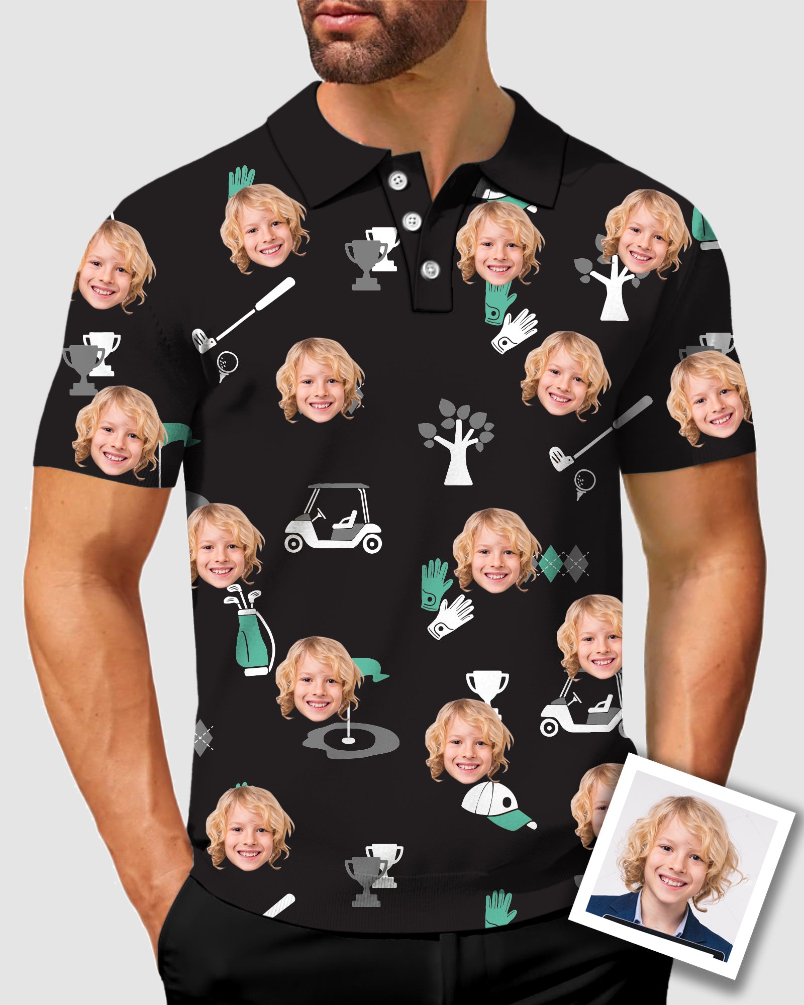 Men's To My Dad Custom Face Men's Golf Polo Father's Day Gift Polo