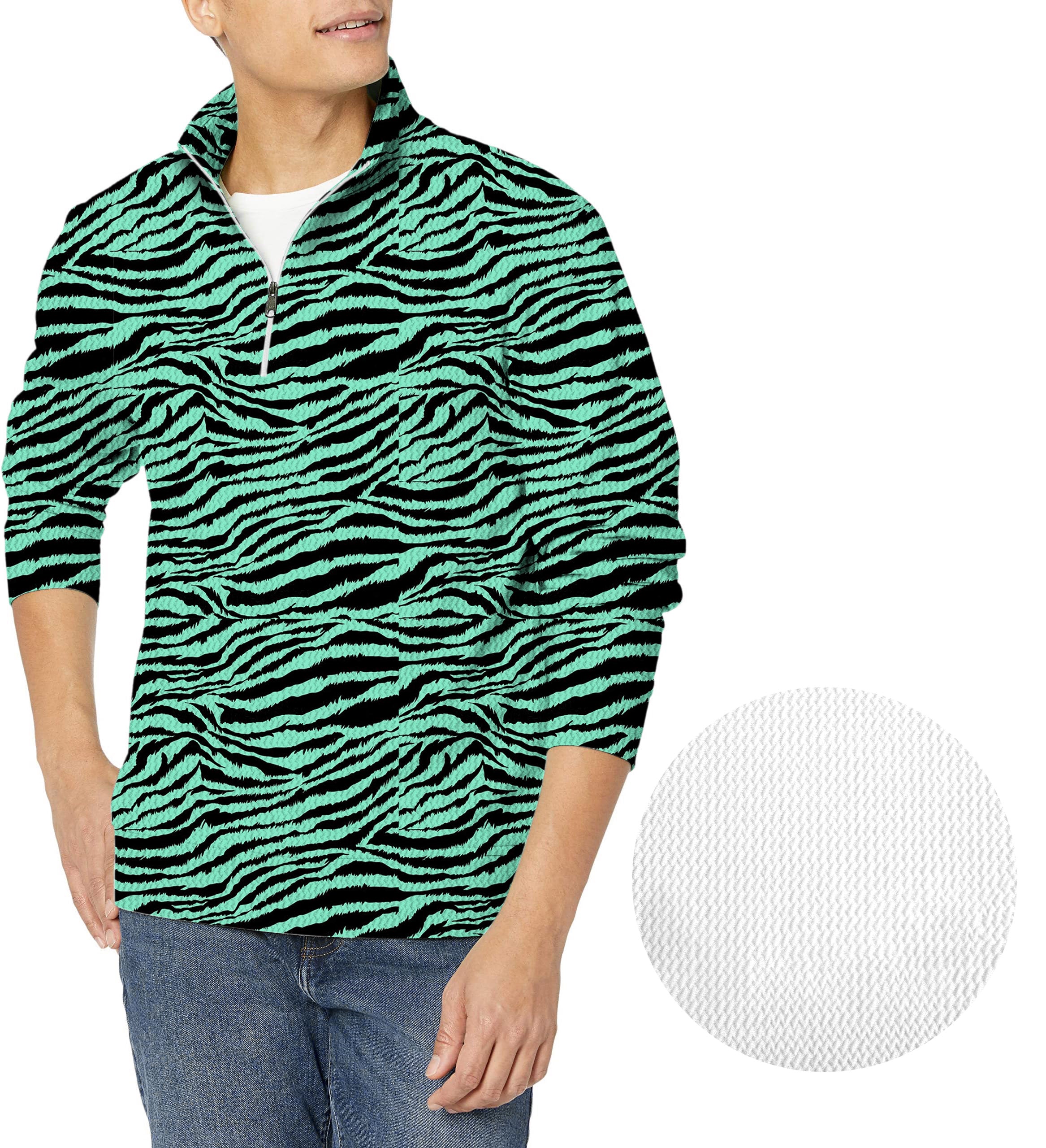 Lemon soda beverage-Men's Golf Waffle Zipper Pullover