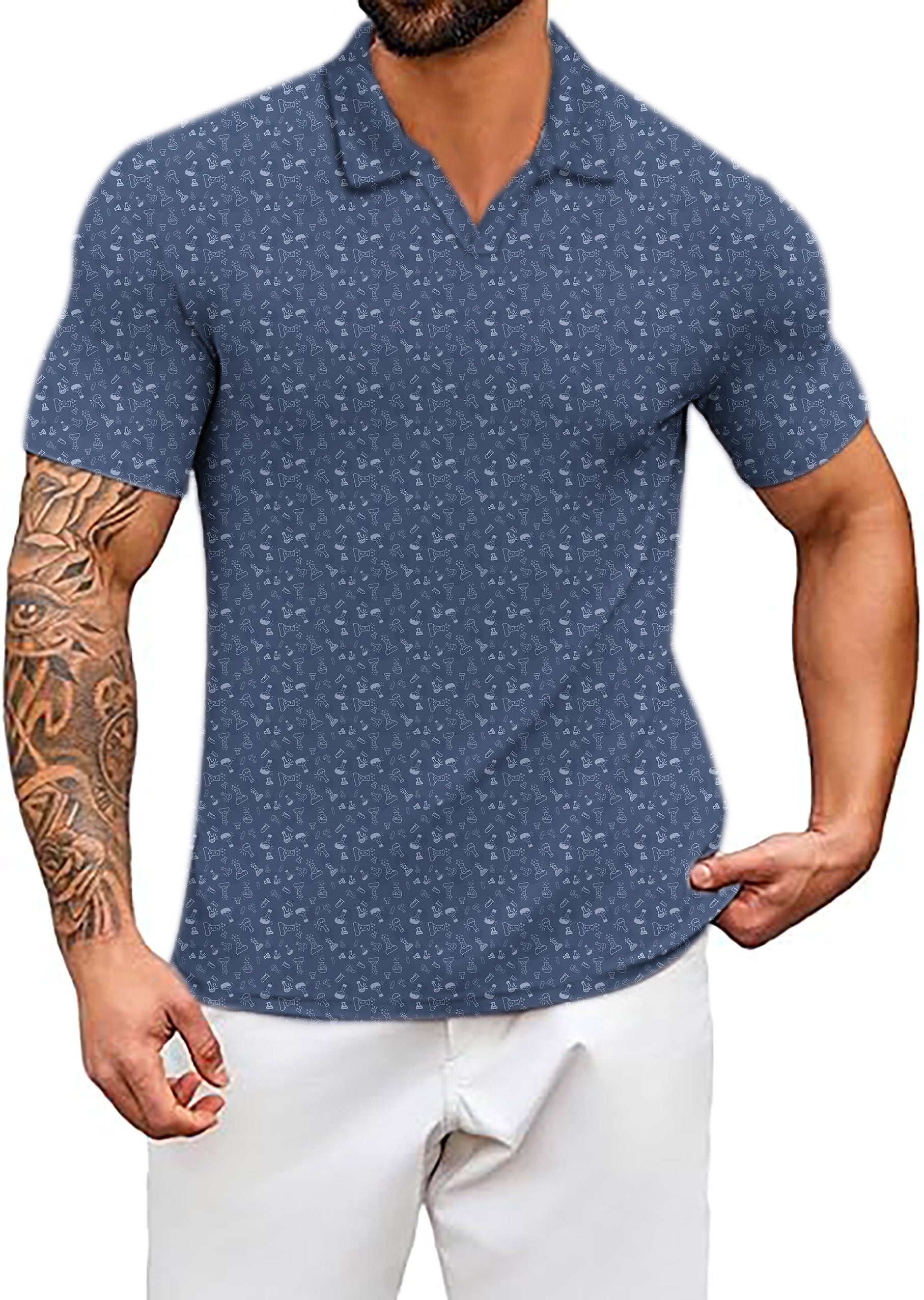 Men's laboratory V Neck Golf Polo Shirts