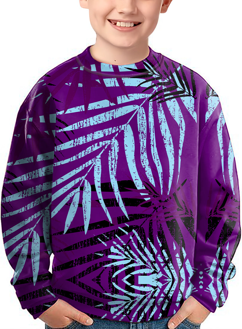 purple leaf Crewneck Pullover Kids Ugly Sweater