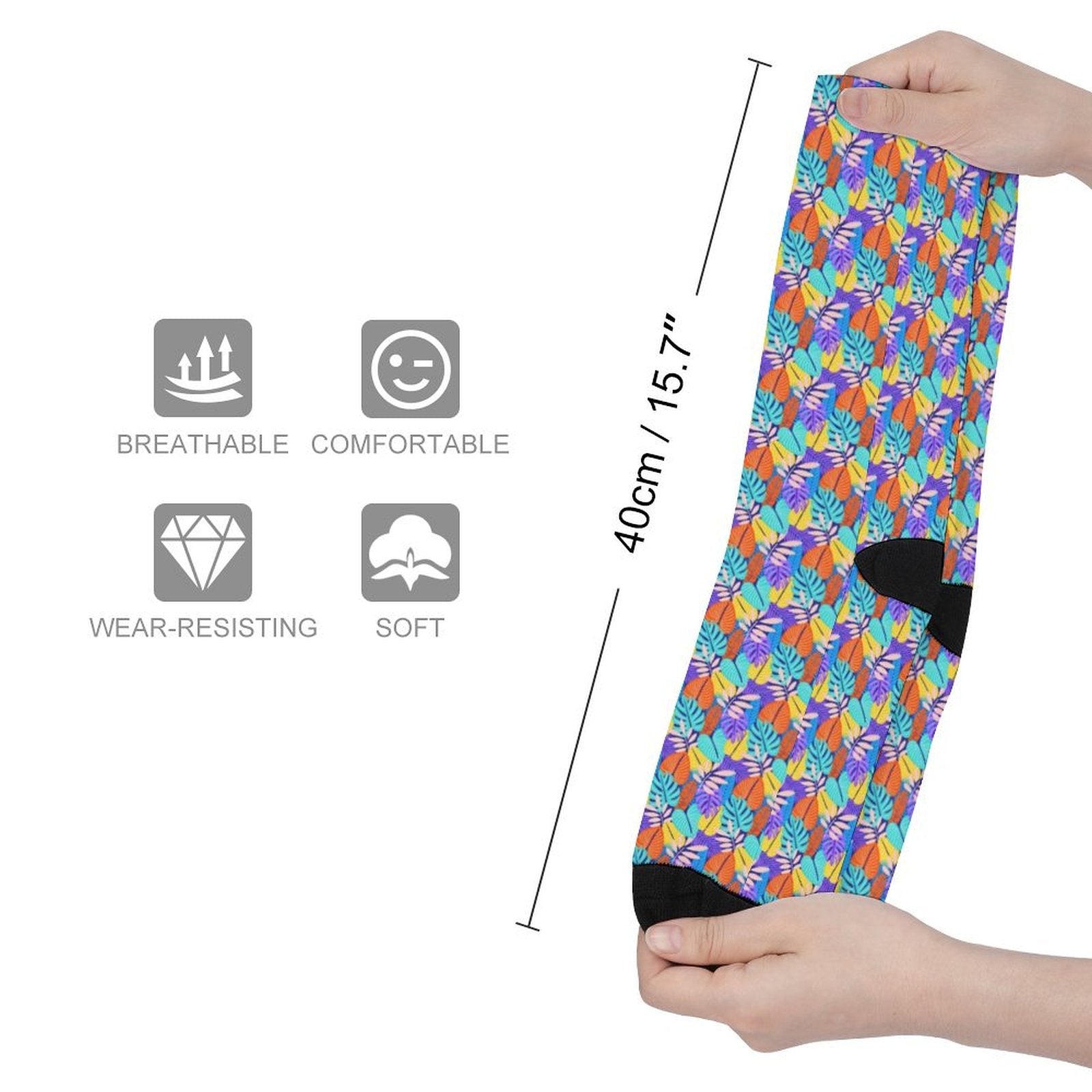 Tropical palm leaves Prined socks Gifts for Men Women