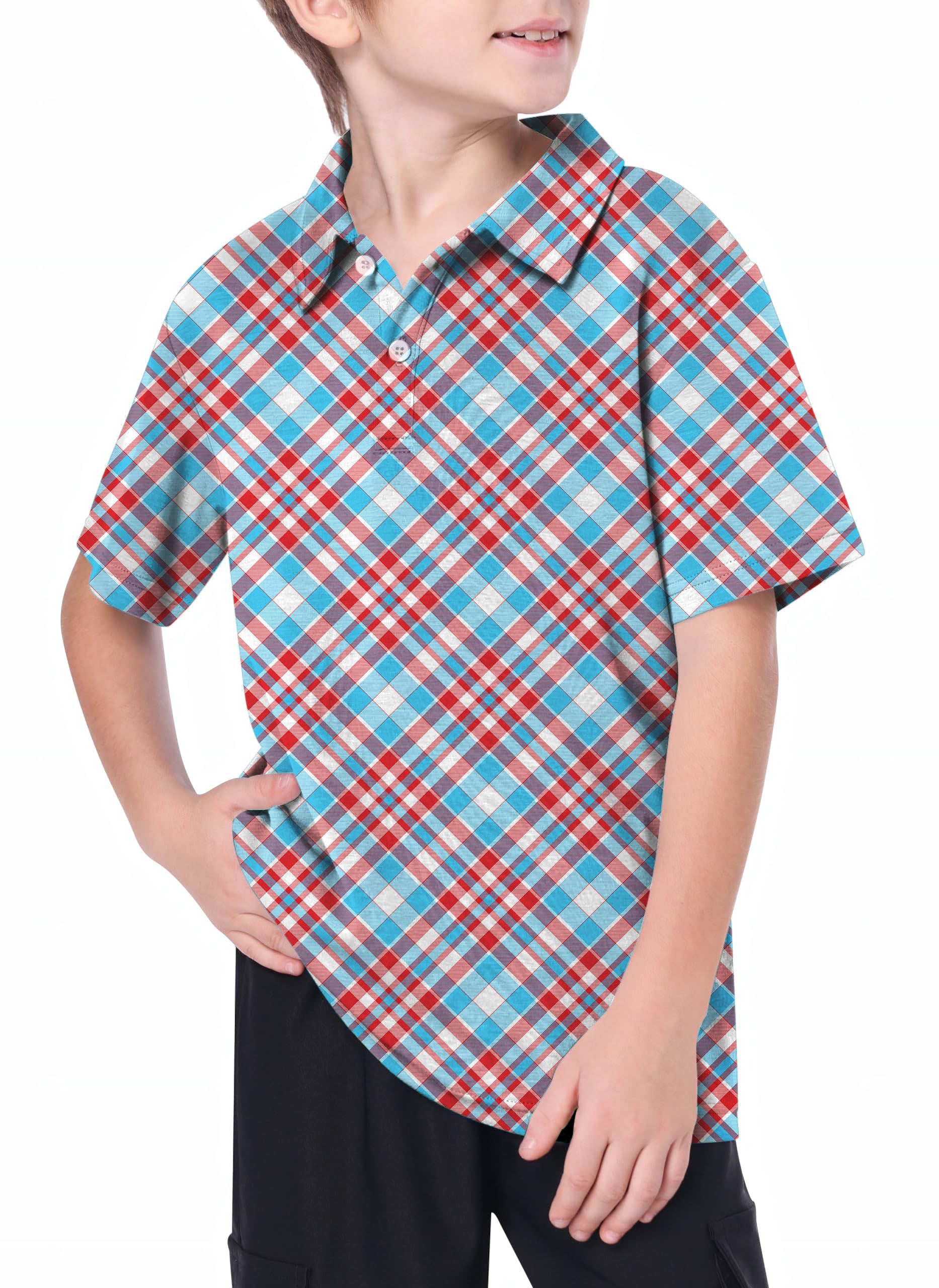 Youth Argyle red blue Golf Polo