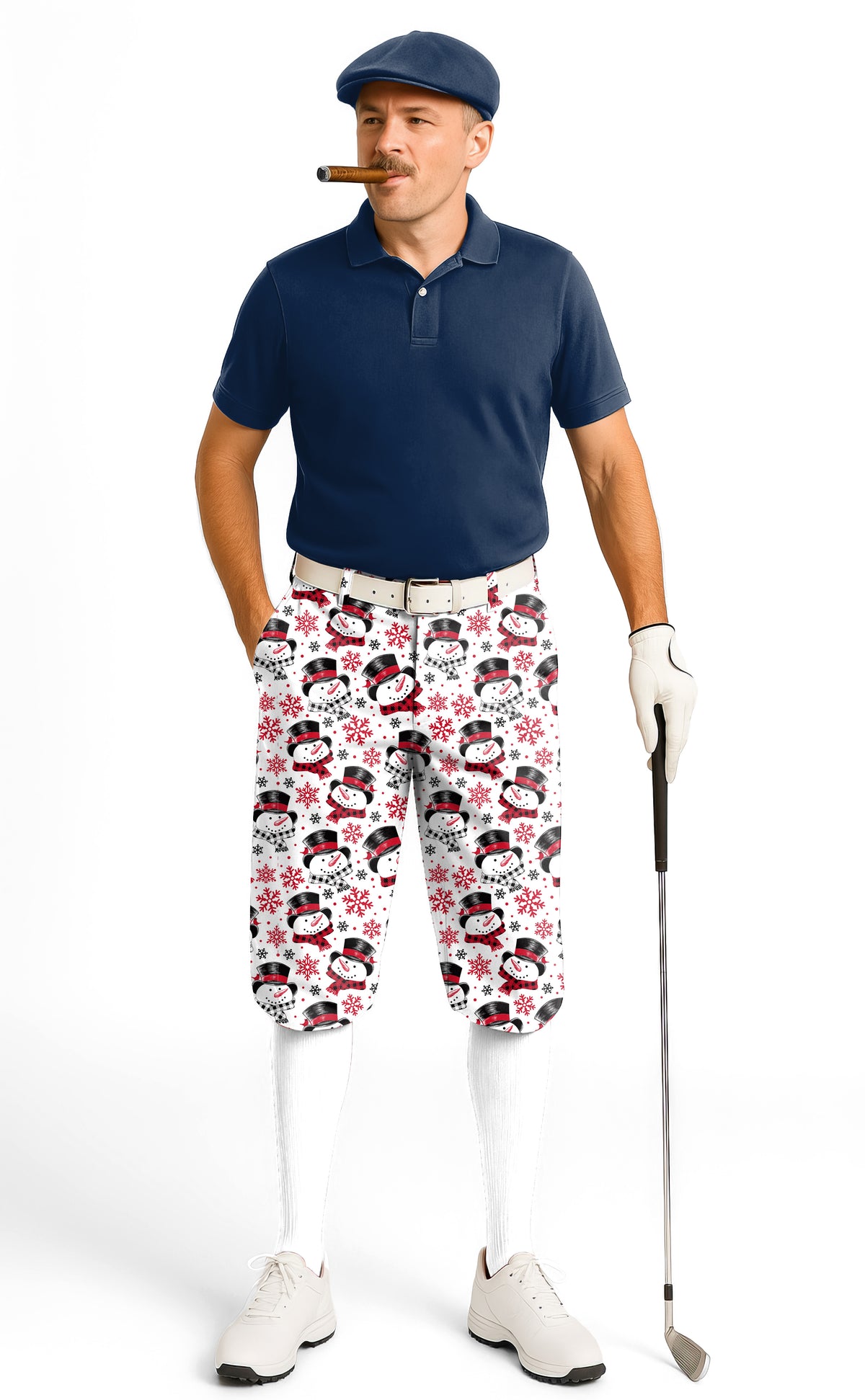 Christmas Snowman Men's Golf Knickers Pants