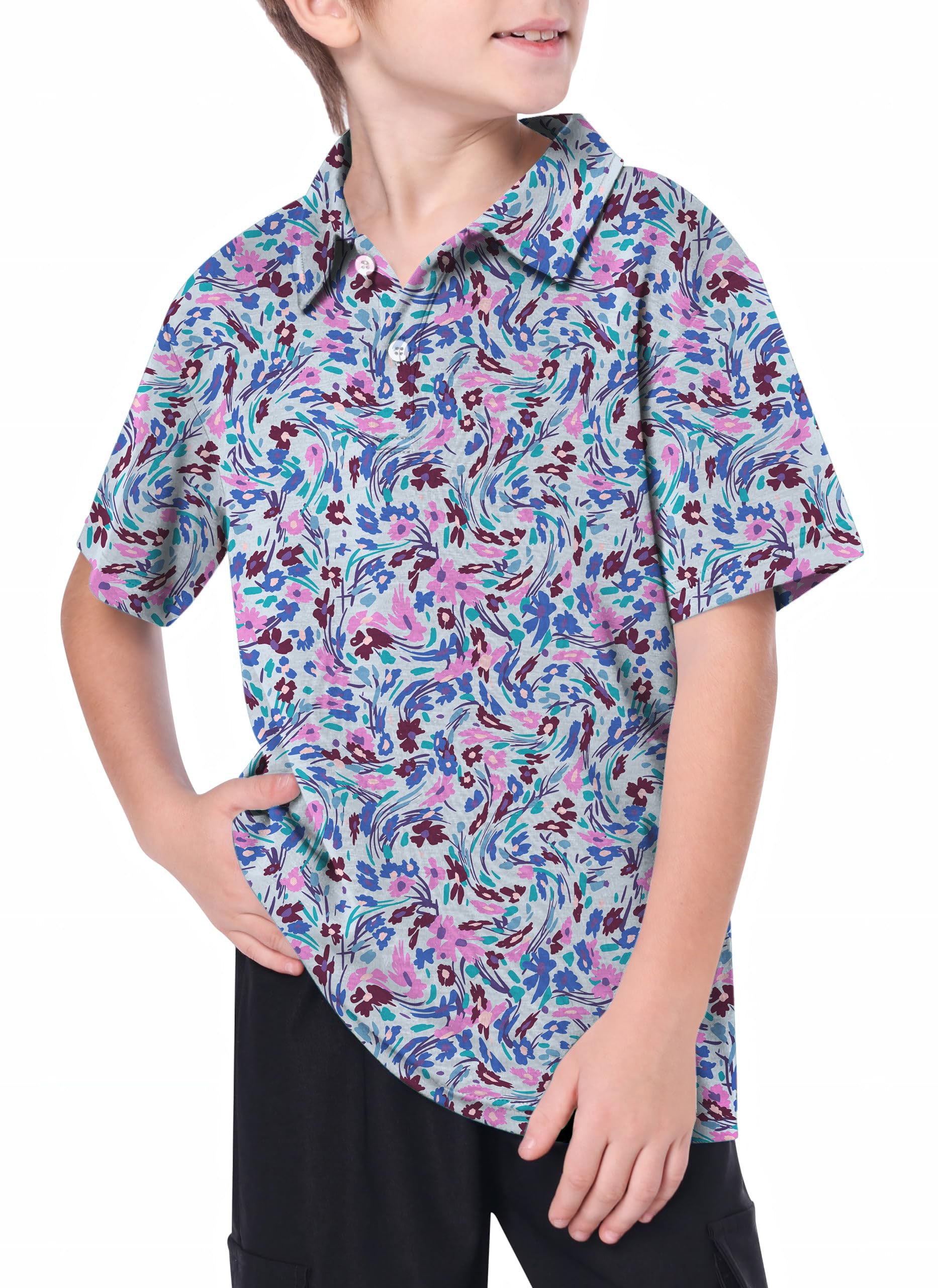 Youth Flower Twist Golf Polo