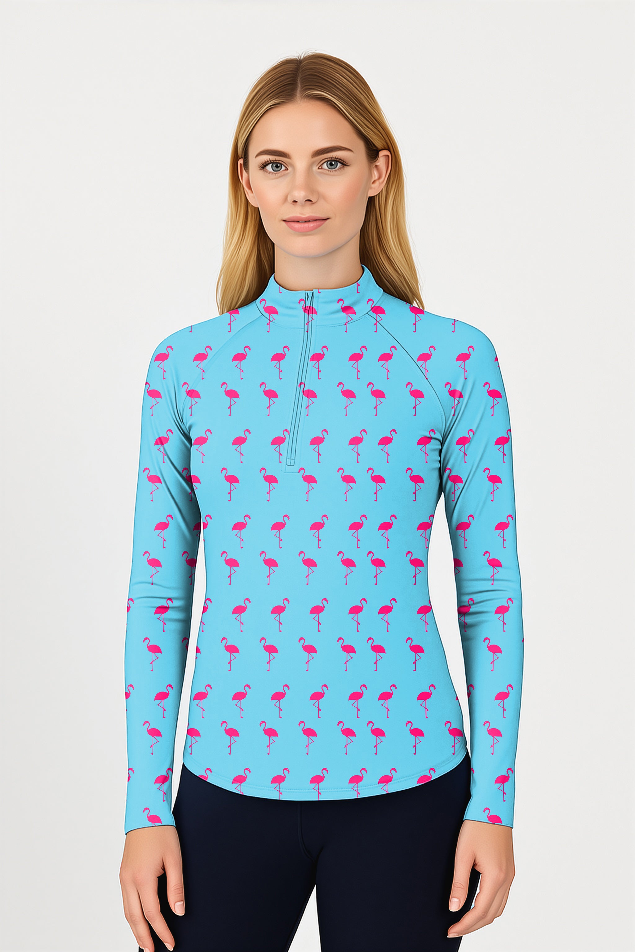 flamingo Women's Golf Active 3/4 Zip Top