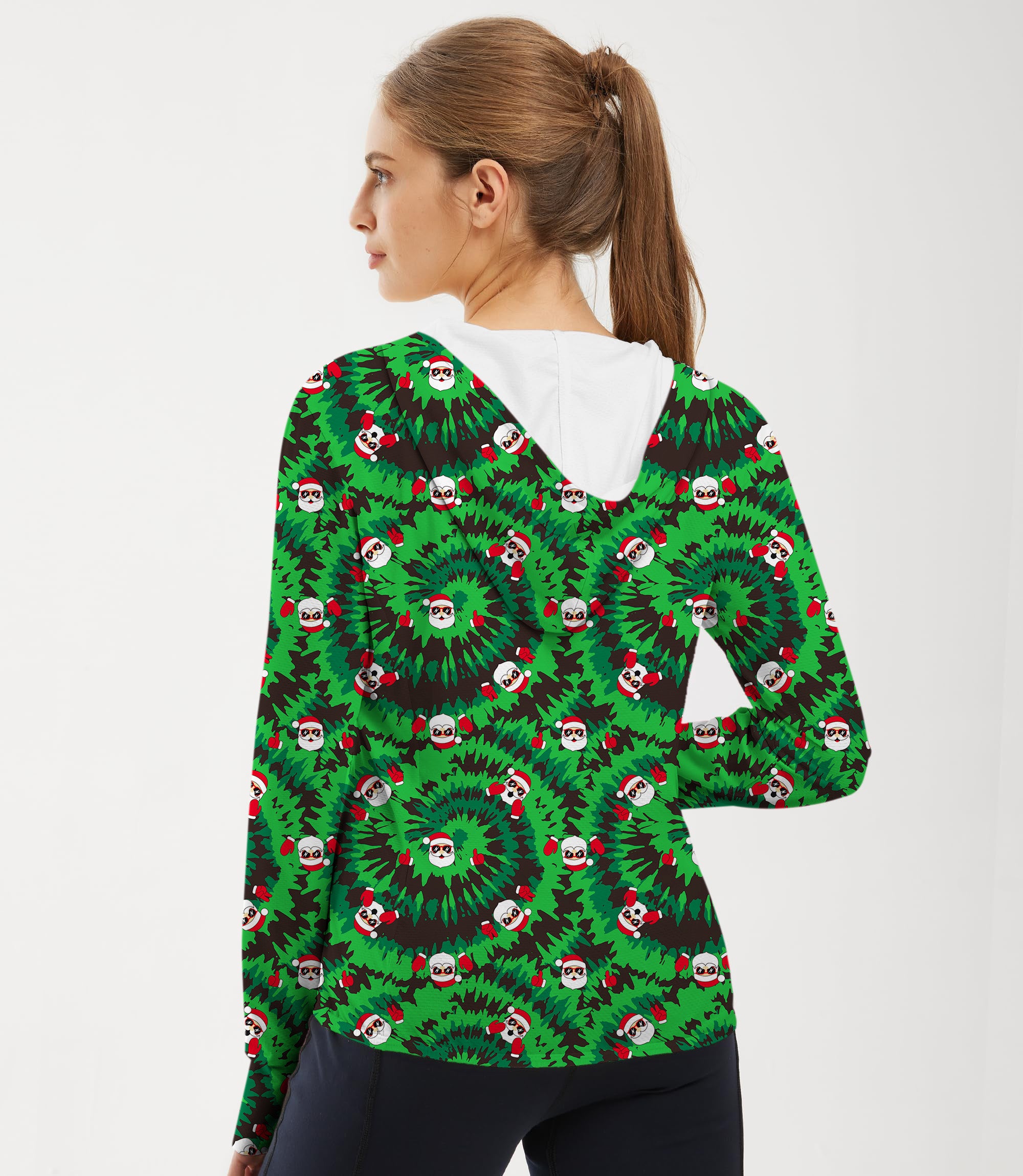 Women's Outdoor Christmas Santa Golf Sun Protection Slim Fit zip hoodies