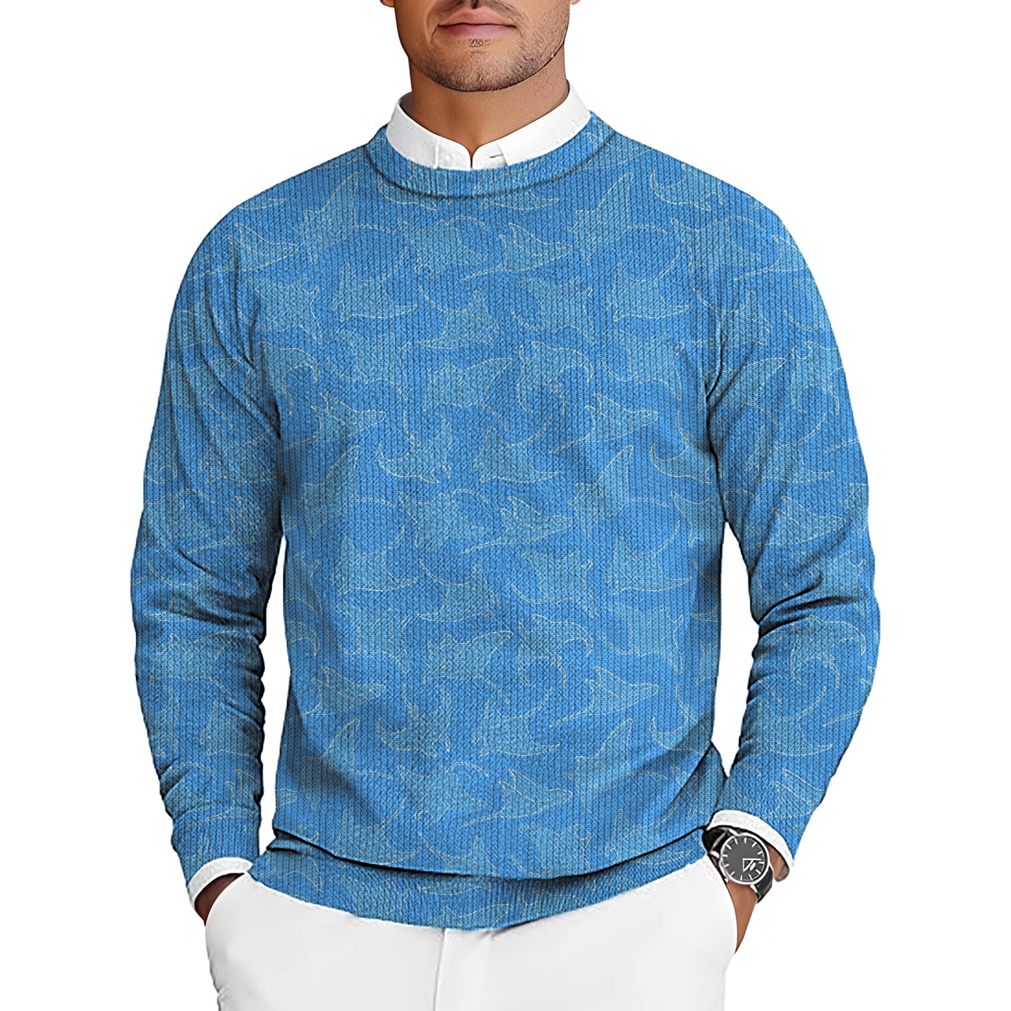 Ocean Rays Men's Golf Crewneck Pullover Sweaters Ugly Sweater