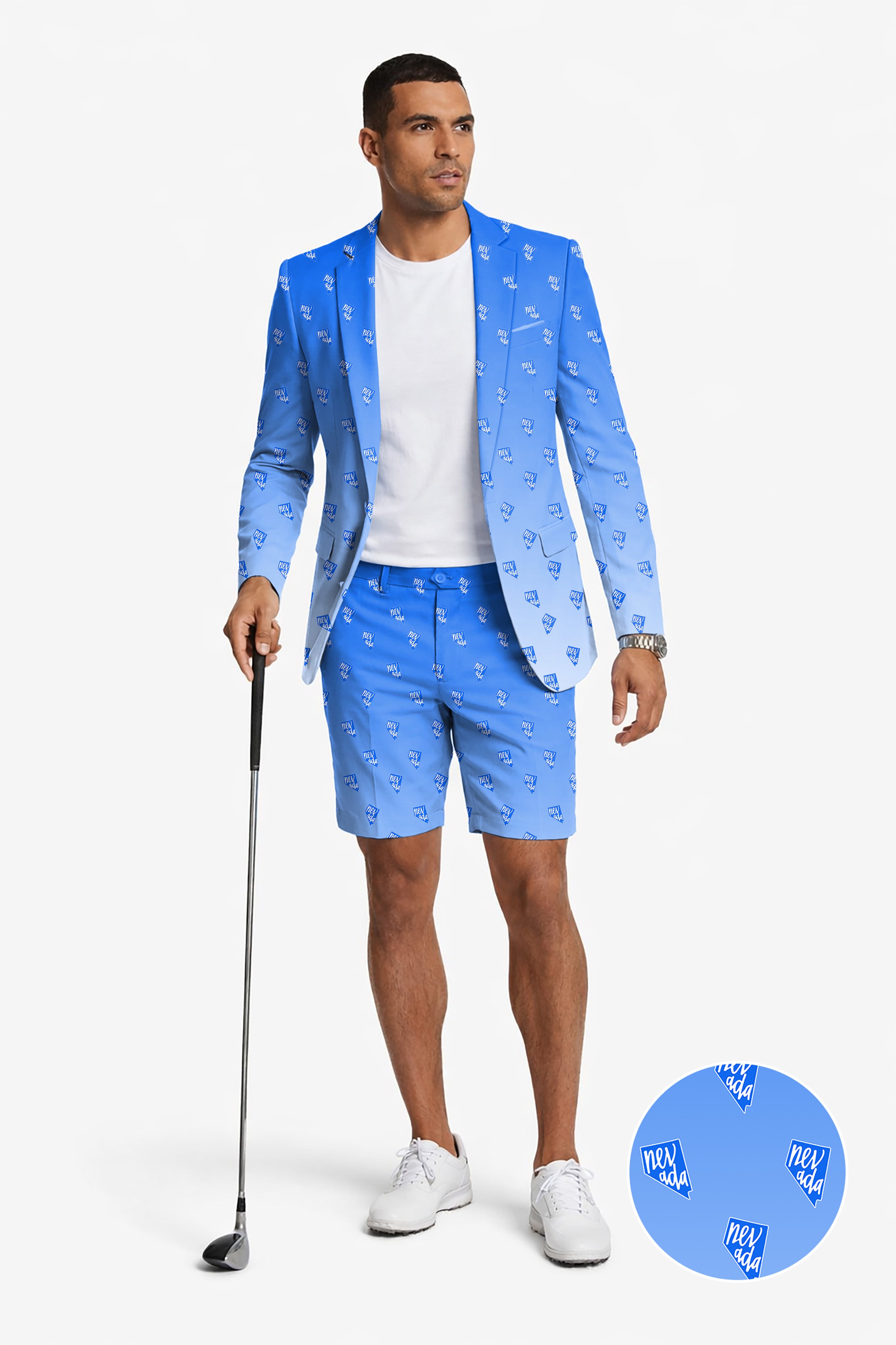 Blue Nevada Men's Party Costumes-Theme Party 2pcs Suit set-Blazer Shorts