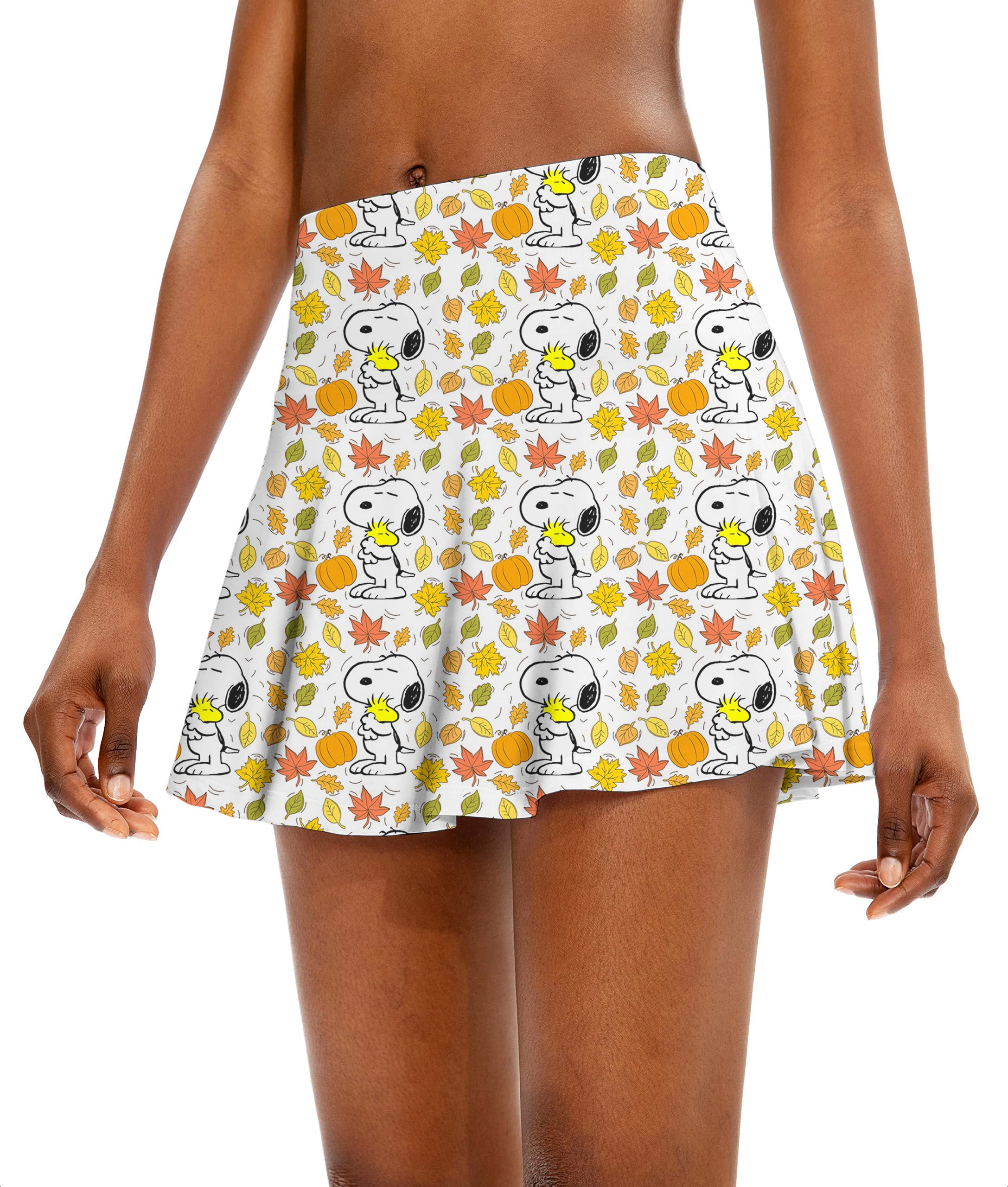 Snoopy and Woodstock Women's Athletic Golf Skorts Flared Skirts