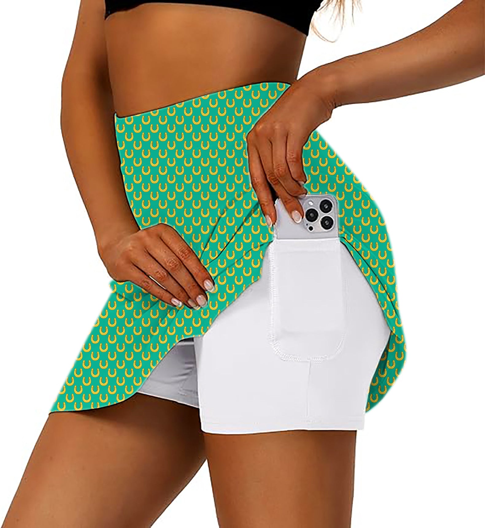 Women's horseshoe Golf Skirts Inner Shorts Pocket