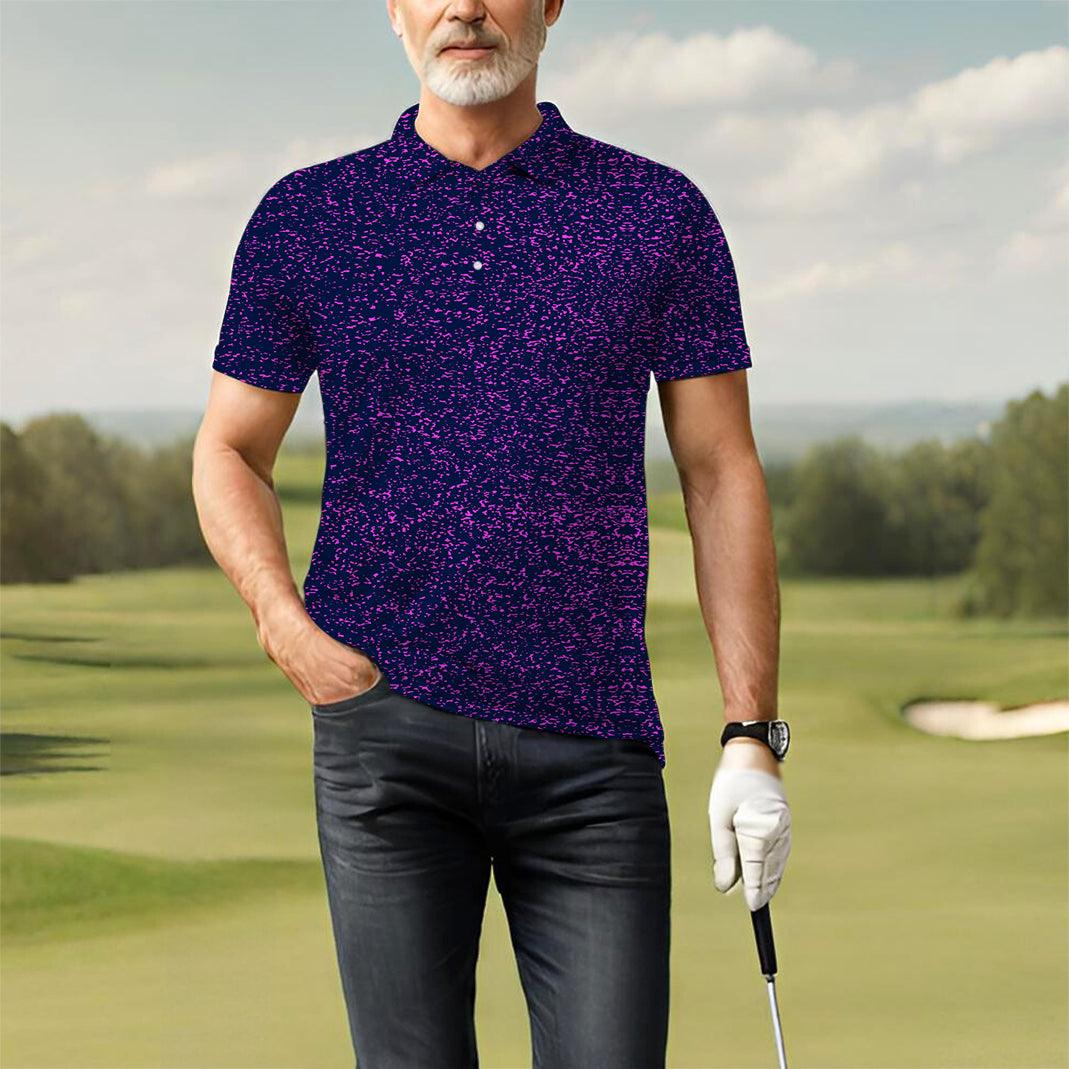 Men's Purple spots golf polo