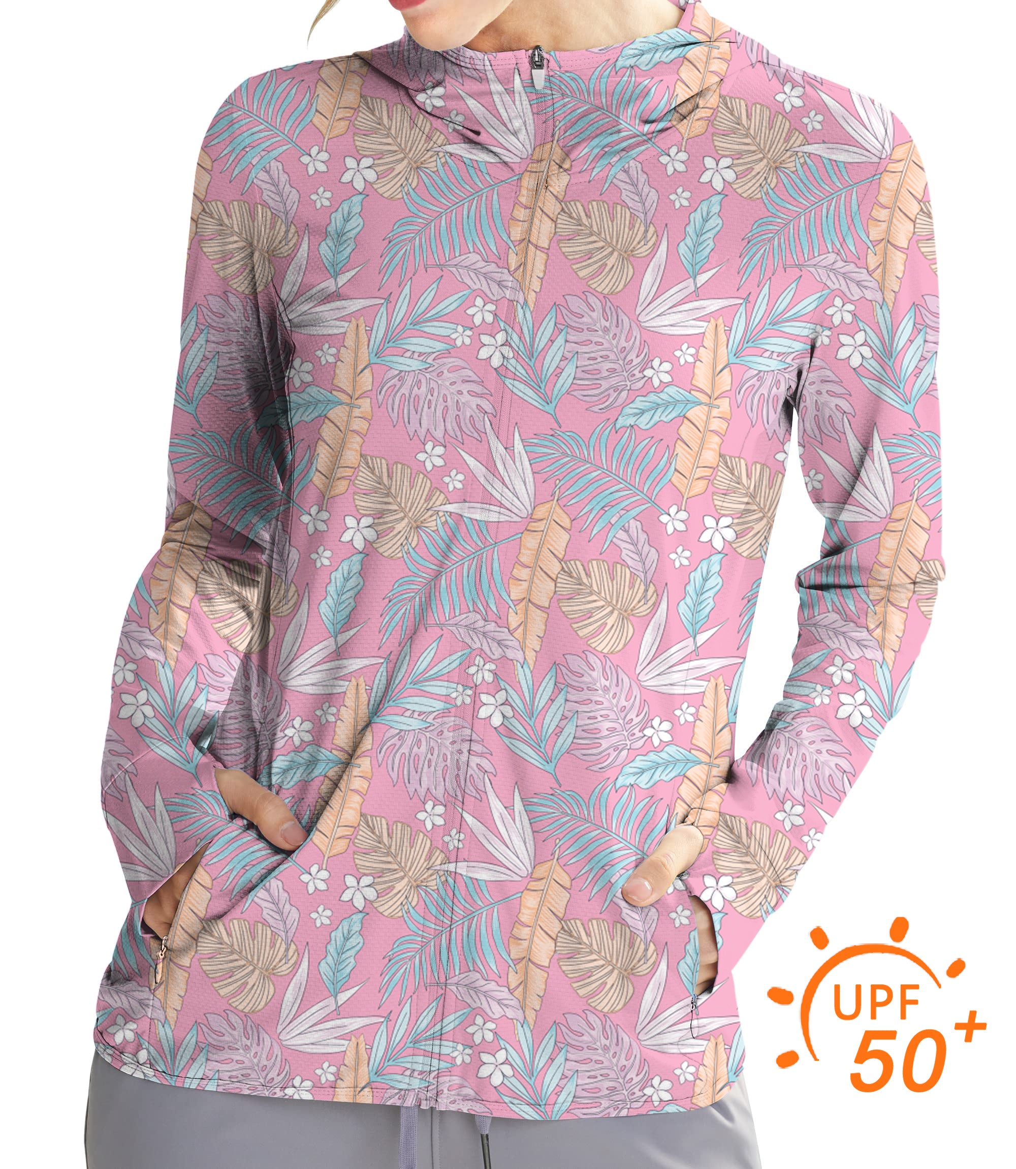 Women's Outdoor Feathered Paradise Golf Sun Protection Slim Fit zip hoodies