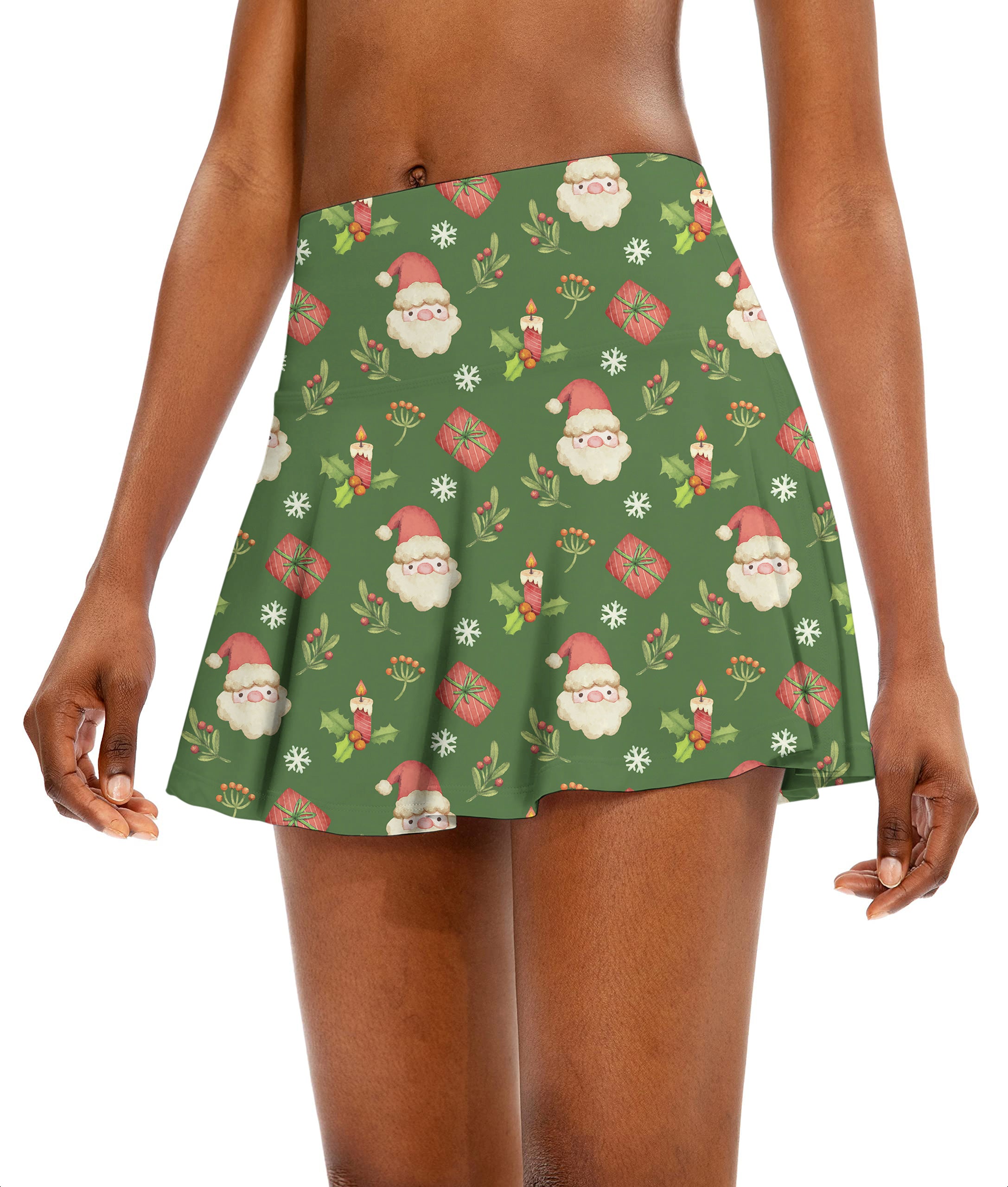 Marry Christmas Gift Women's Athletic Golf Skorts Flared Skirts