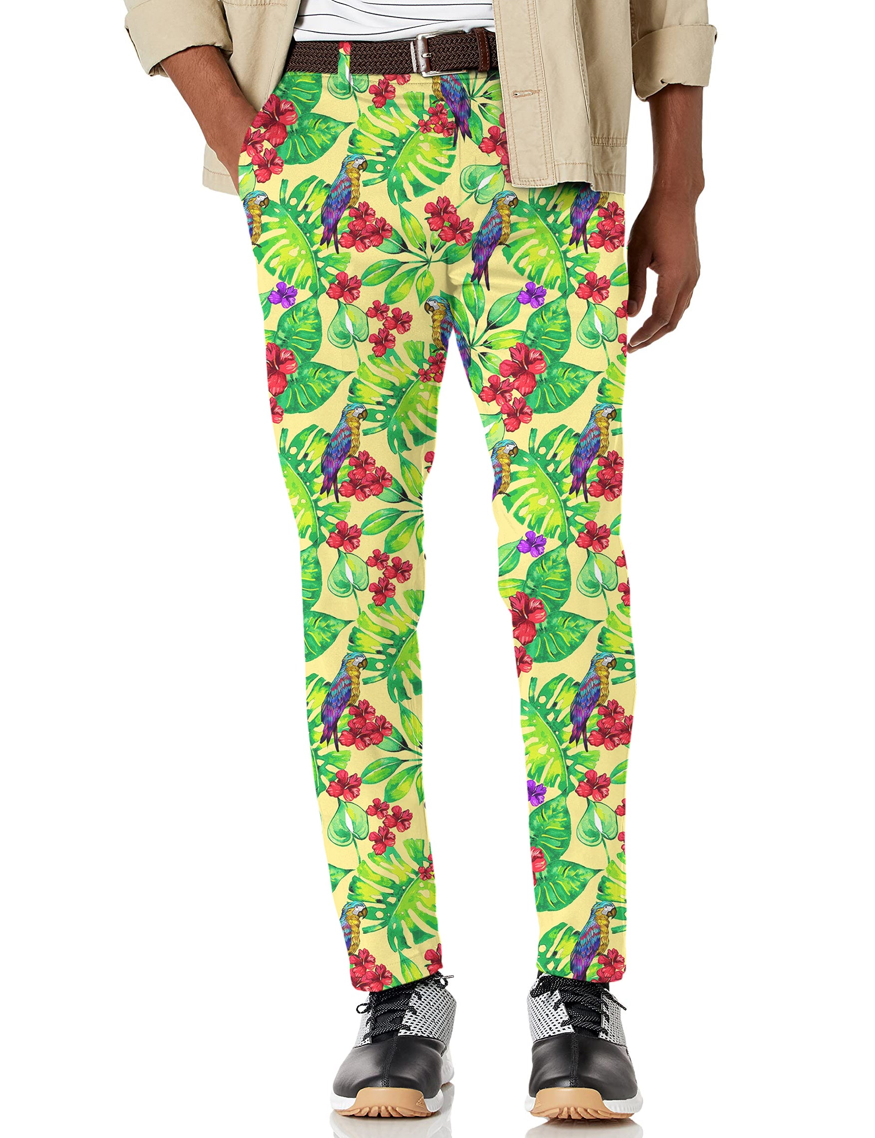 Men's Palm Leaf Toucan Stretch Golf Pants