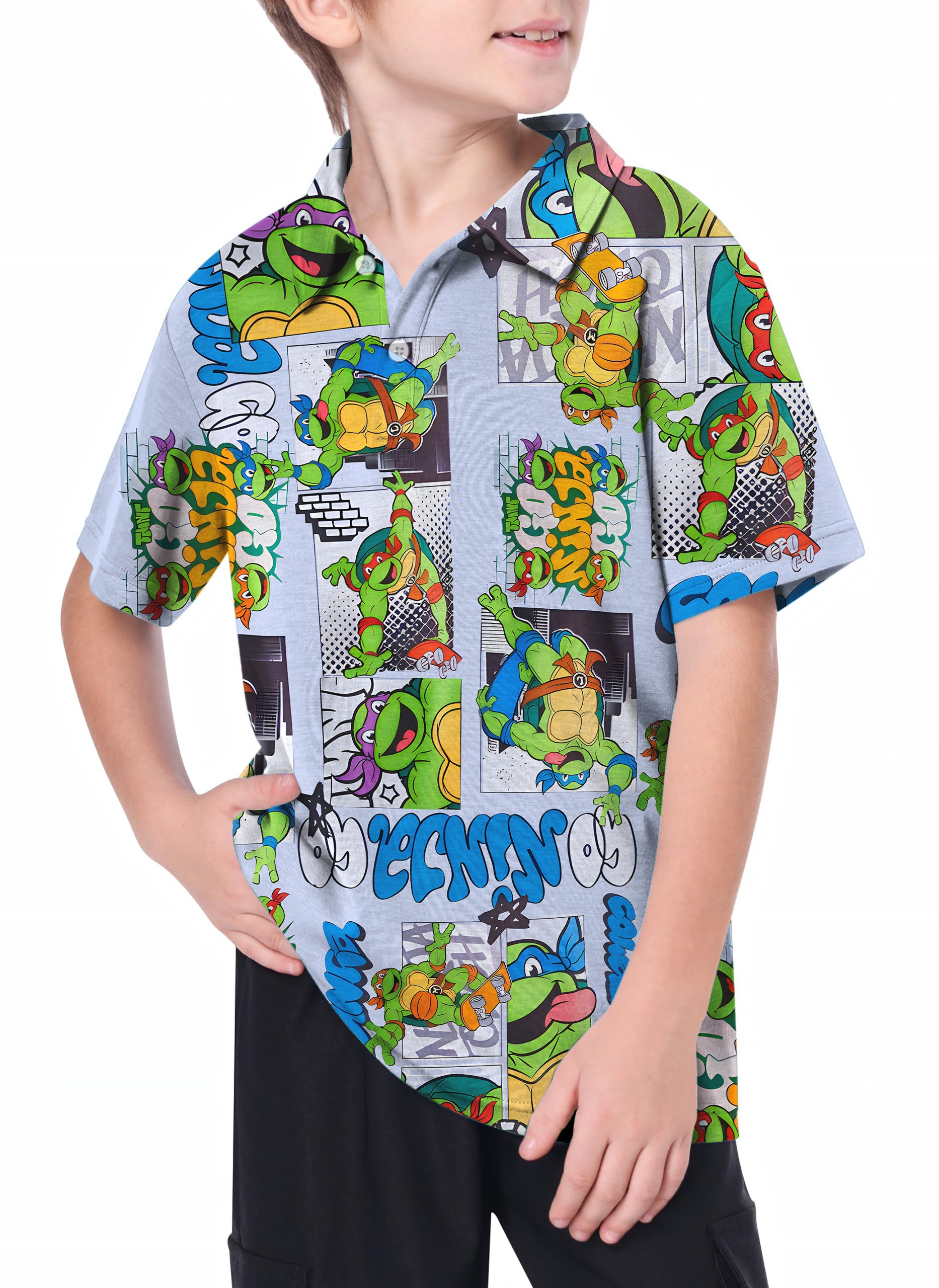 Youth TMNT - Comic Strip Golf Polo