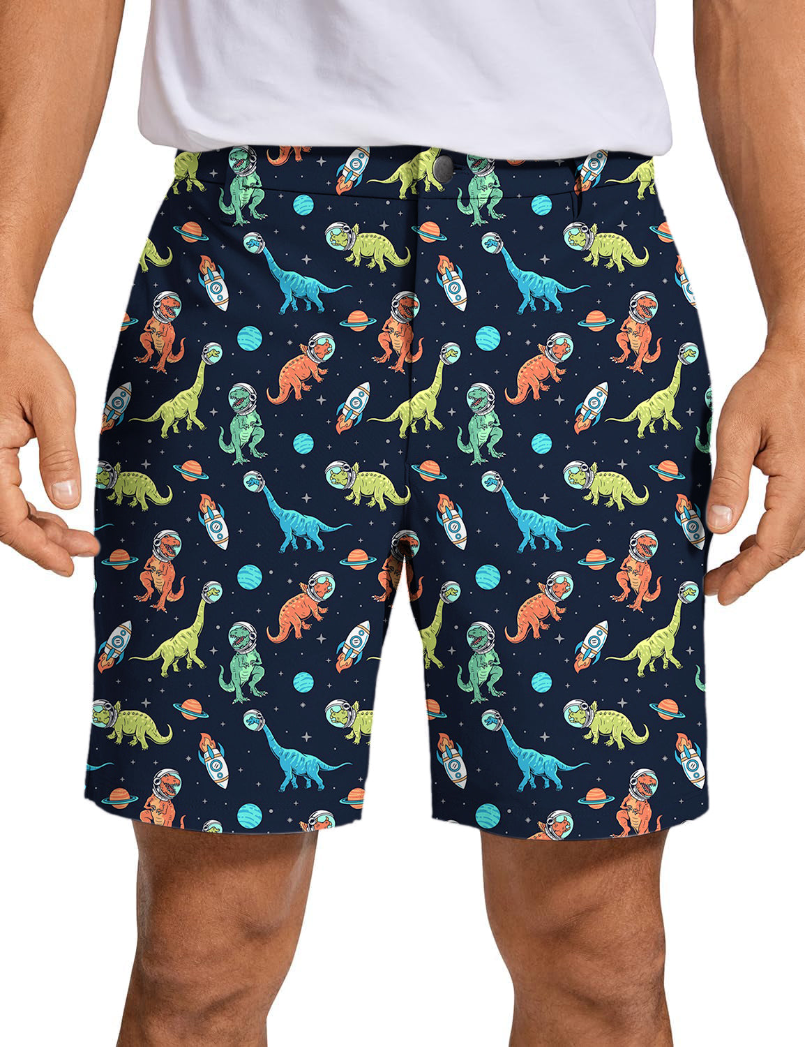 Men's Space Dinosaur Golf Shorts