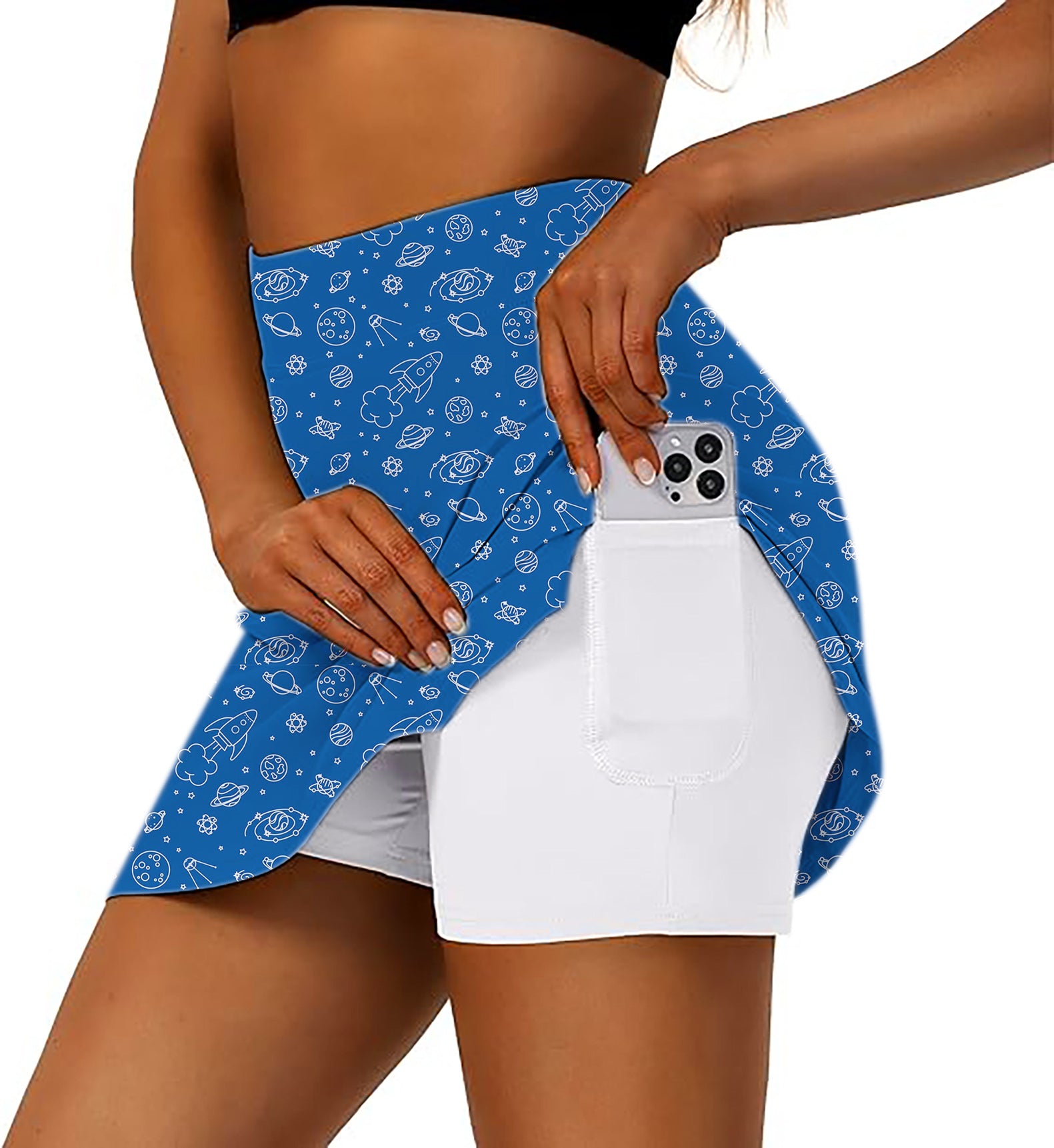 Women's Space Out Golf Skirts Inner Shorts Pocket