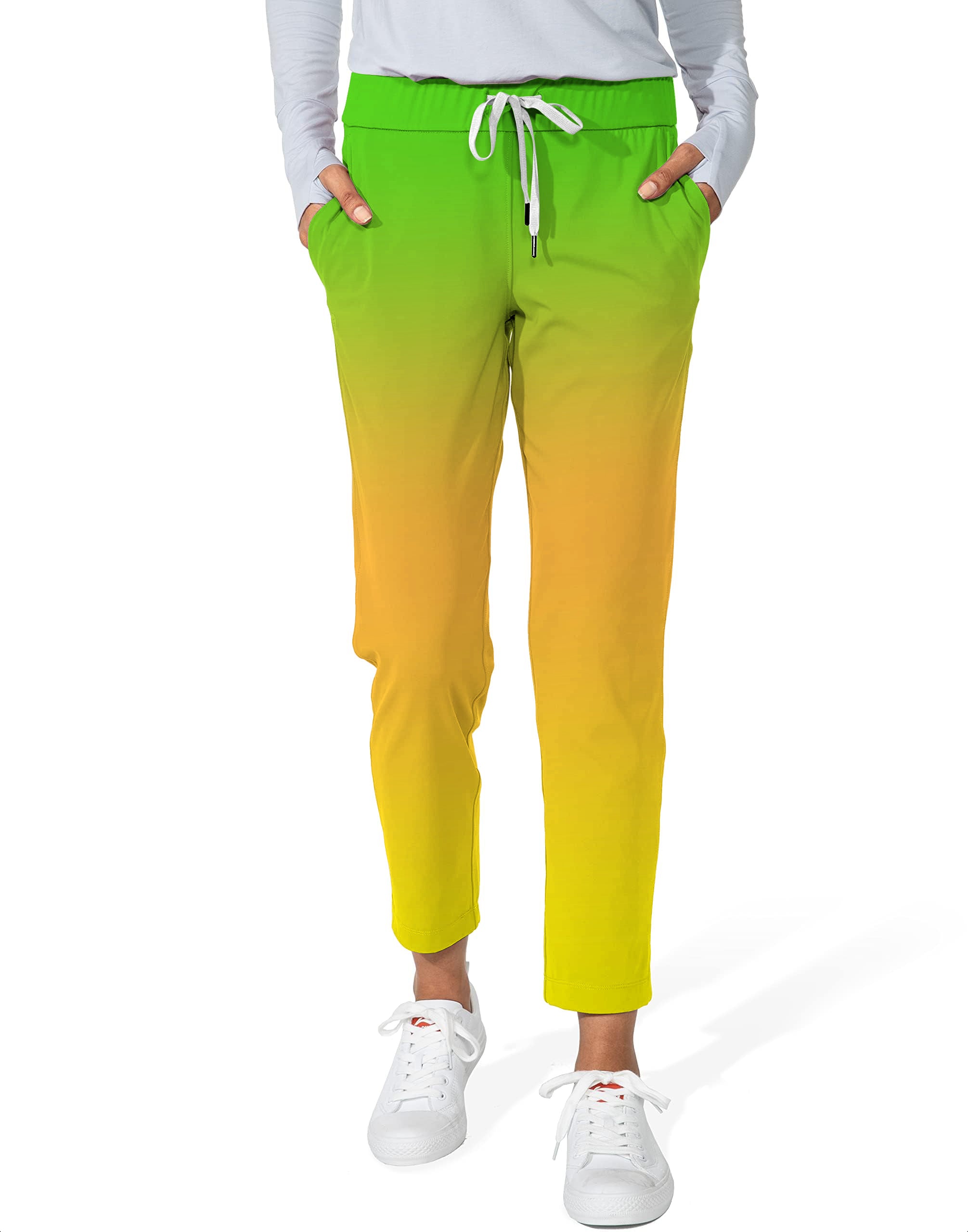 Neon Gradients-Women's 7/8 Stretch Ankle Golf Pants