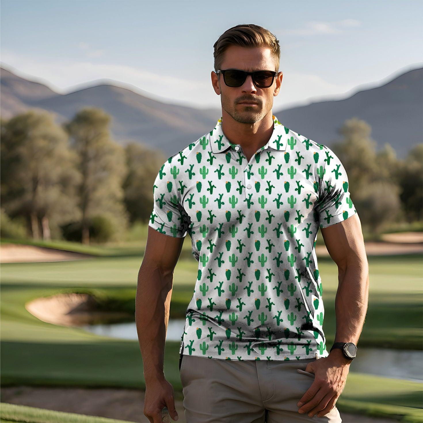 Men's golf polo Strange Cactus