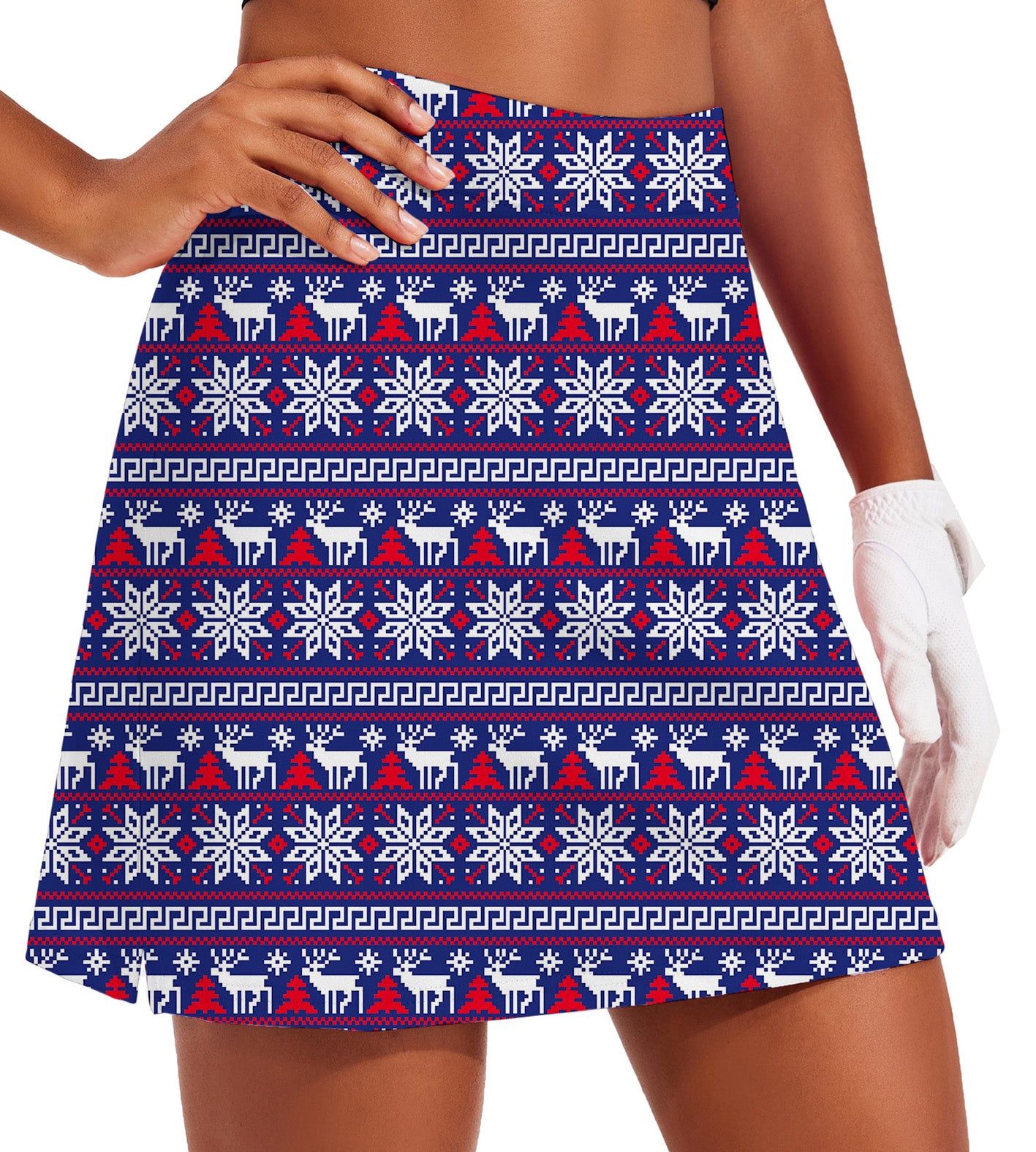 Women's Winter Wonderland Golf Skirts Inner Shorts Pocket