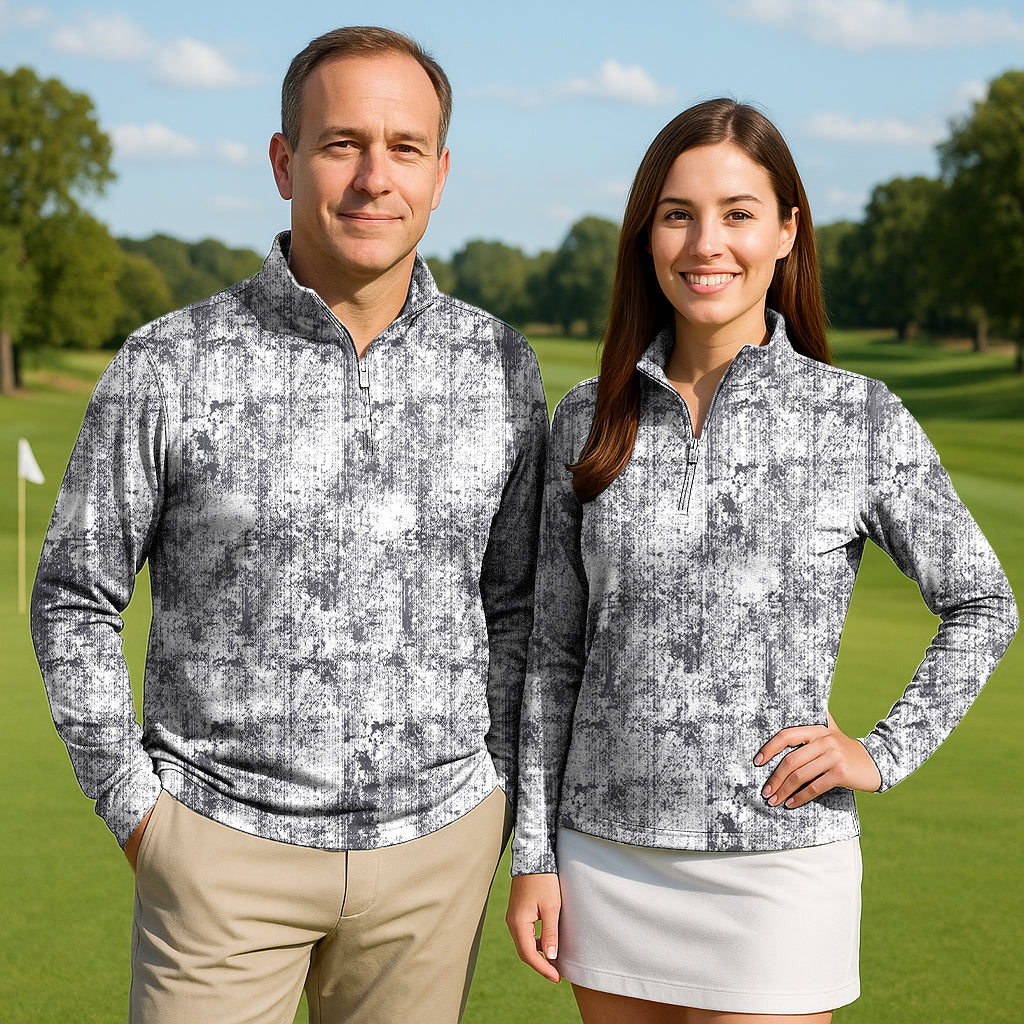 Gray Line Lmpression Couple Golf Active 3/4 Zipper Top Long Sleeves