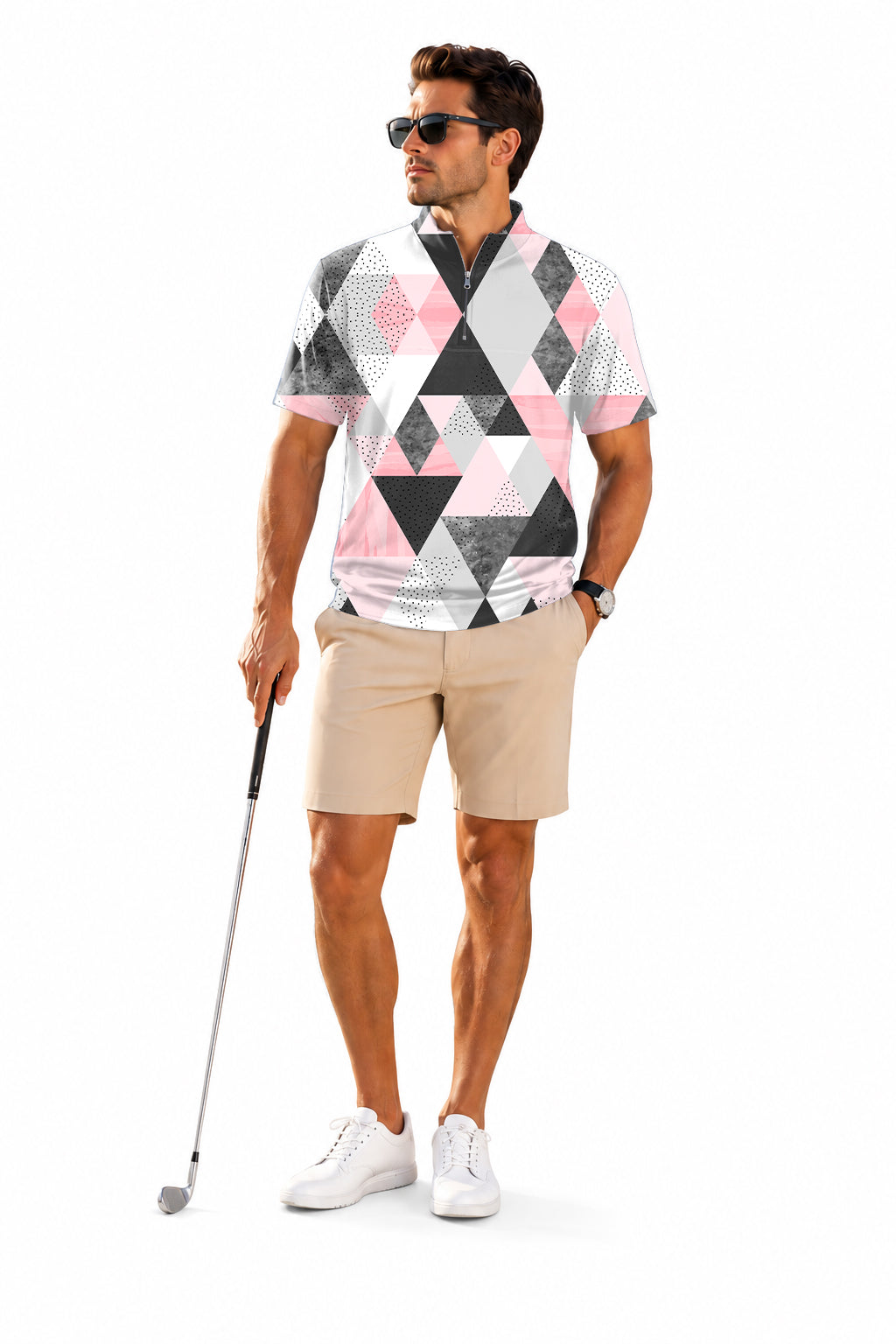 Men's Short Sleeve Quarter Zip Golf Pullover   On Par Embroidery
