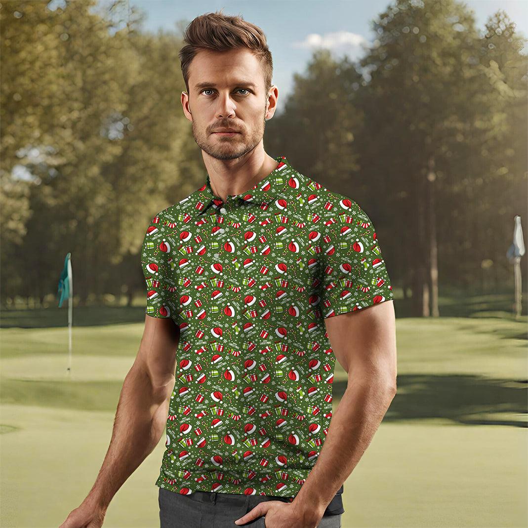 Men's Merry Christmas golf polo