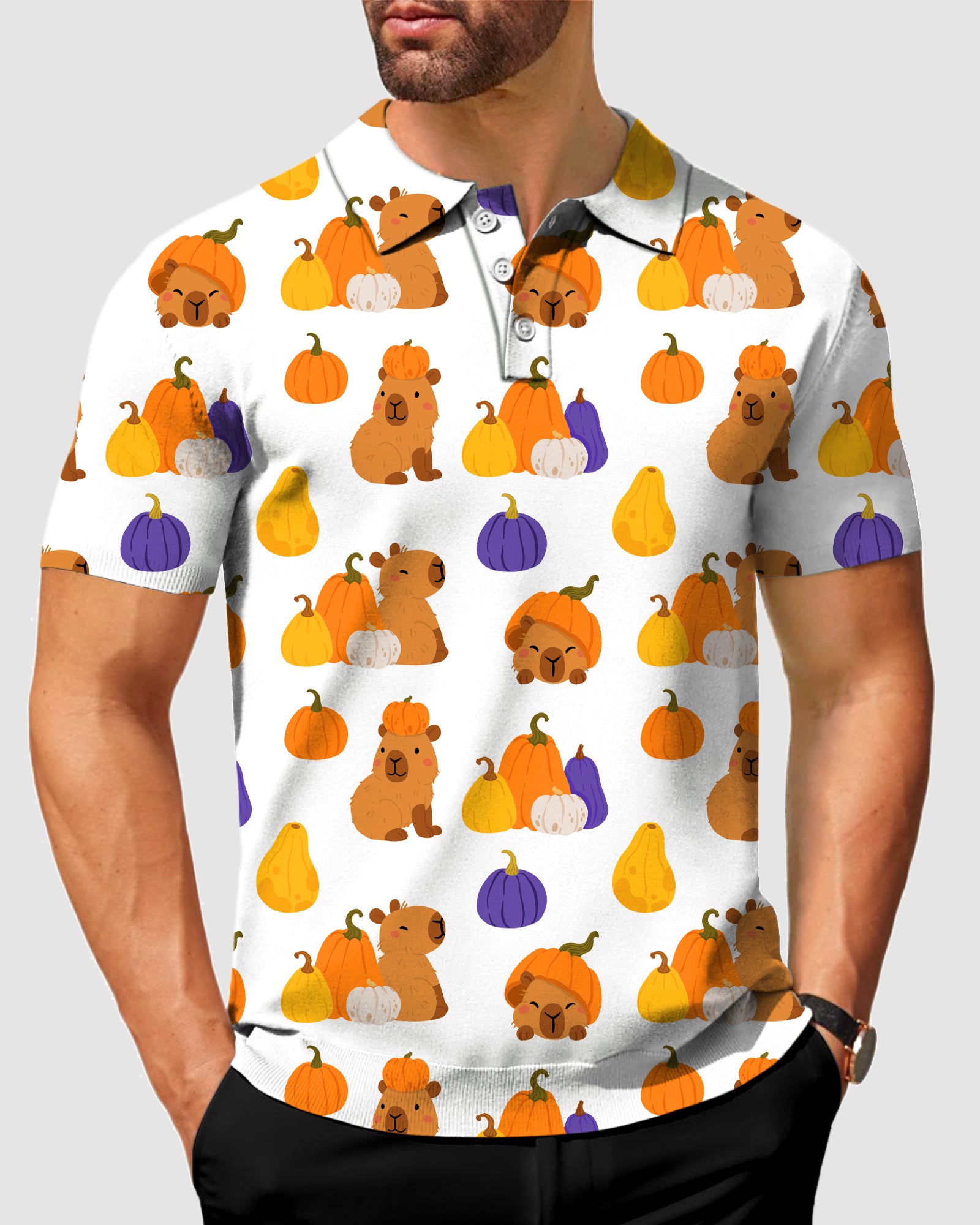 Men's Halloween Capybara Polo