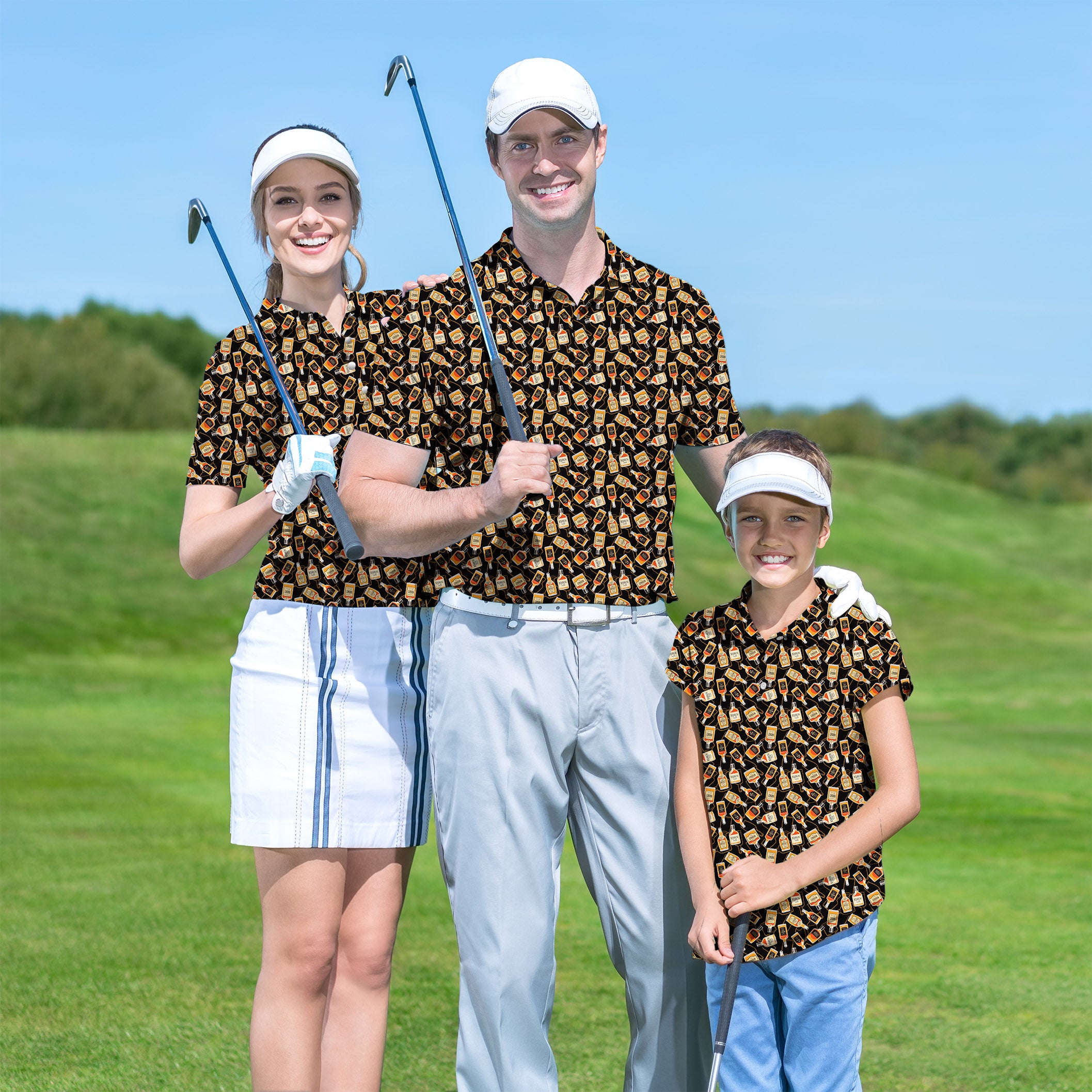 Golf Polo Couple Family set whiskey tournament