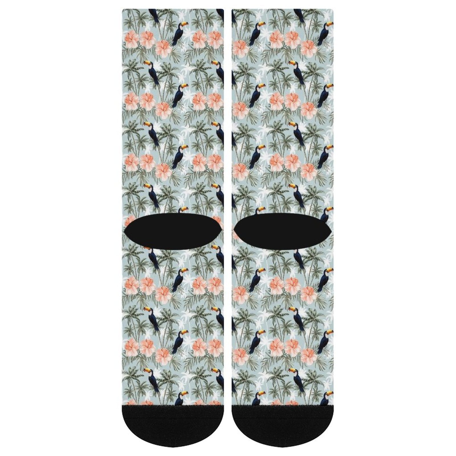 Toucan tropical flower Prined socks Gifts for Men Women