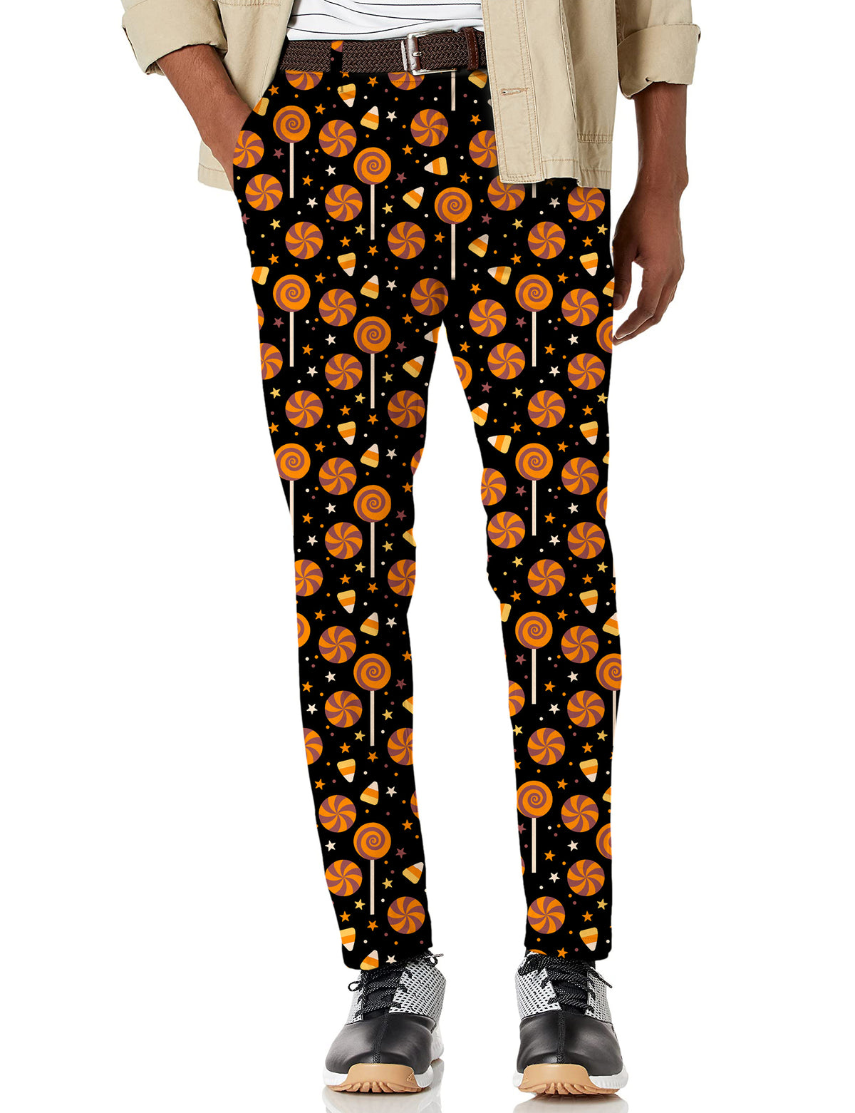 Men's Halloween Lollipops Stretch Golf Pants