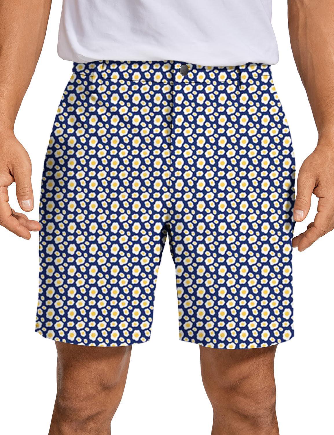 Men Fried Eggs Pattern Golf Shorts