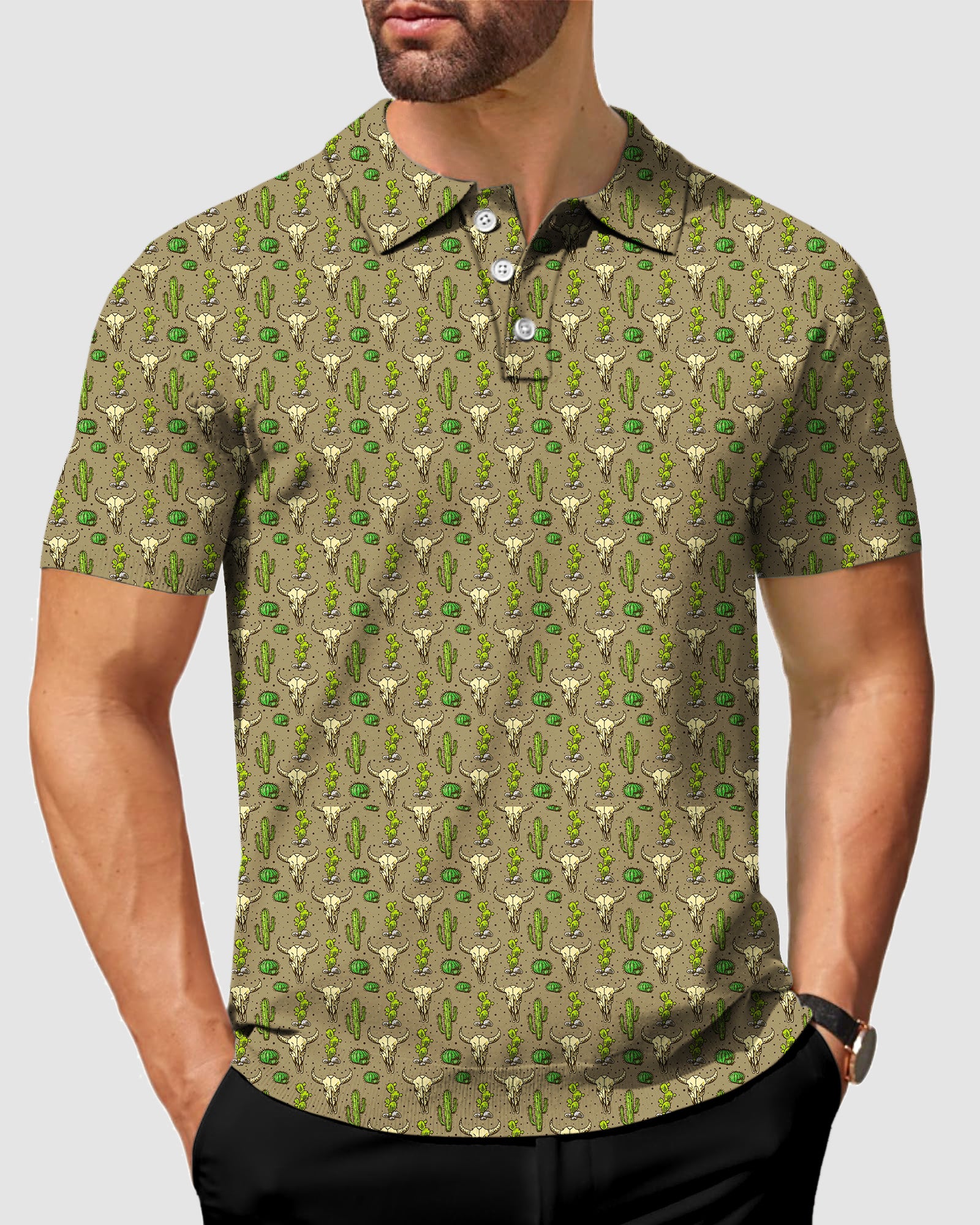 Men's Cactus sheep head golf polo