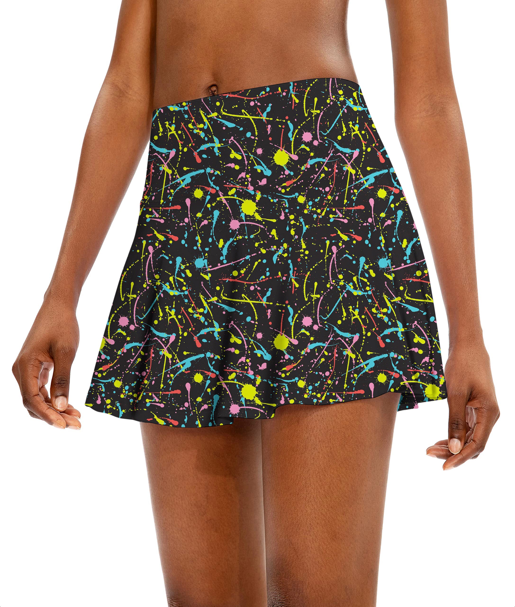 PAINT SPLATTER Women's Athletic Golf Skorts Flared Skirts