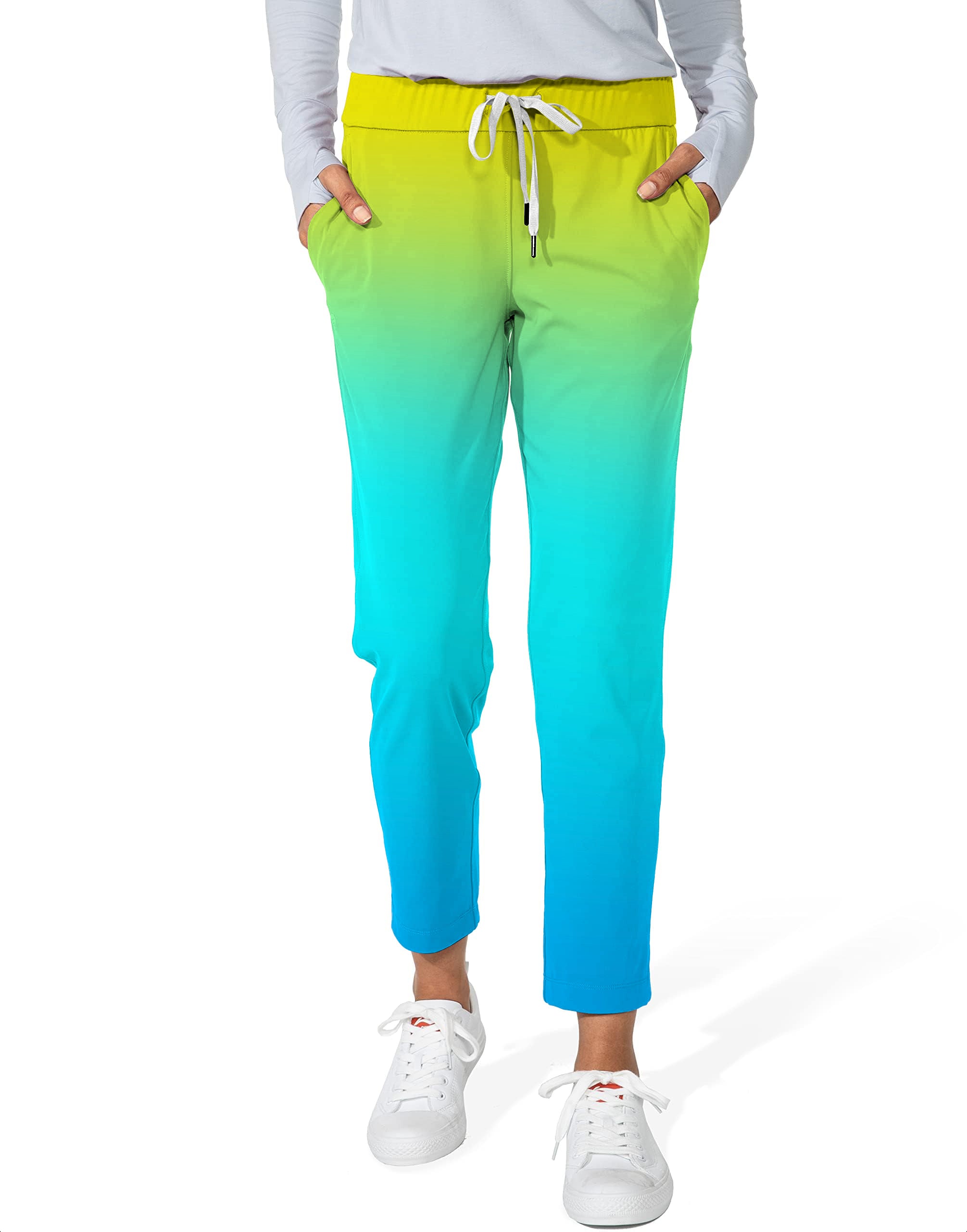 Neon Gradients-Women's 7/8 Stretch Ankle Golf Pants