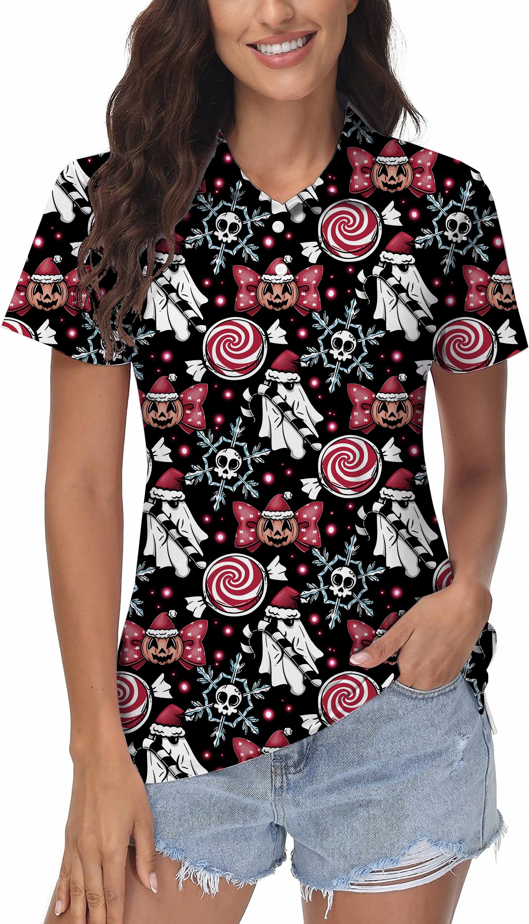 Halloween Christmas Women's Golf Polo