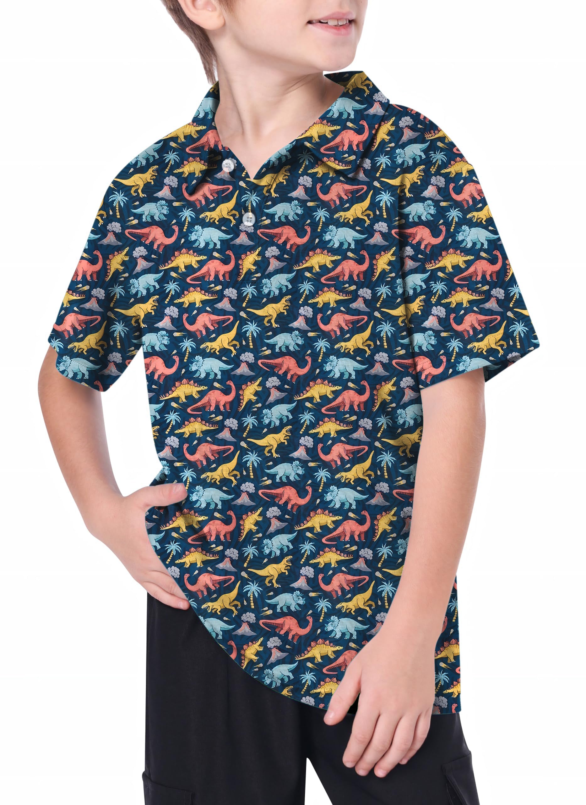 Youth Dinosaur World Golf Polo