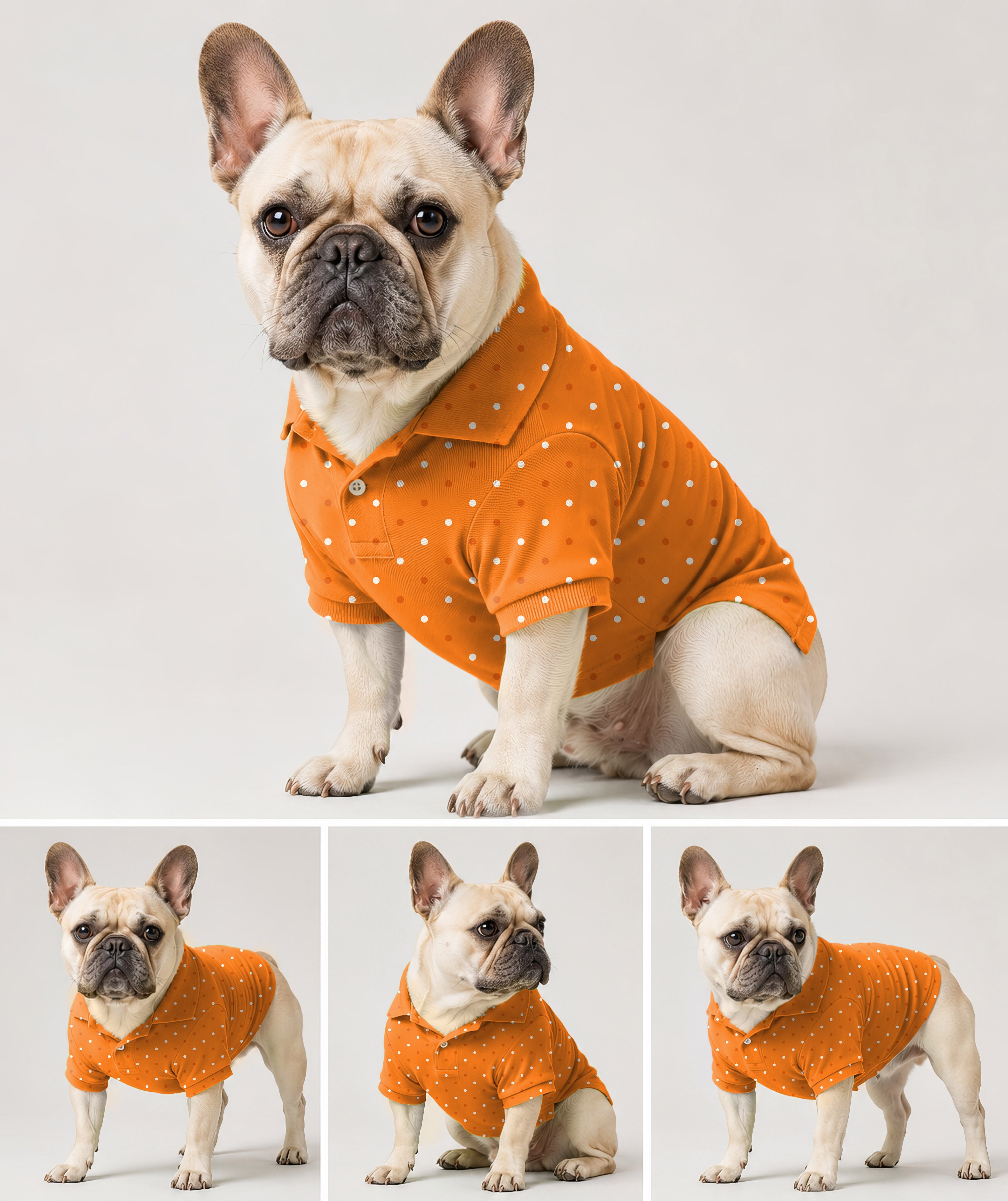 Dog's Halloween yellow and white polka dots Golf Polo