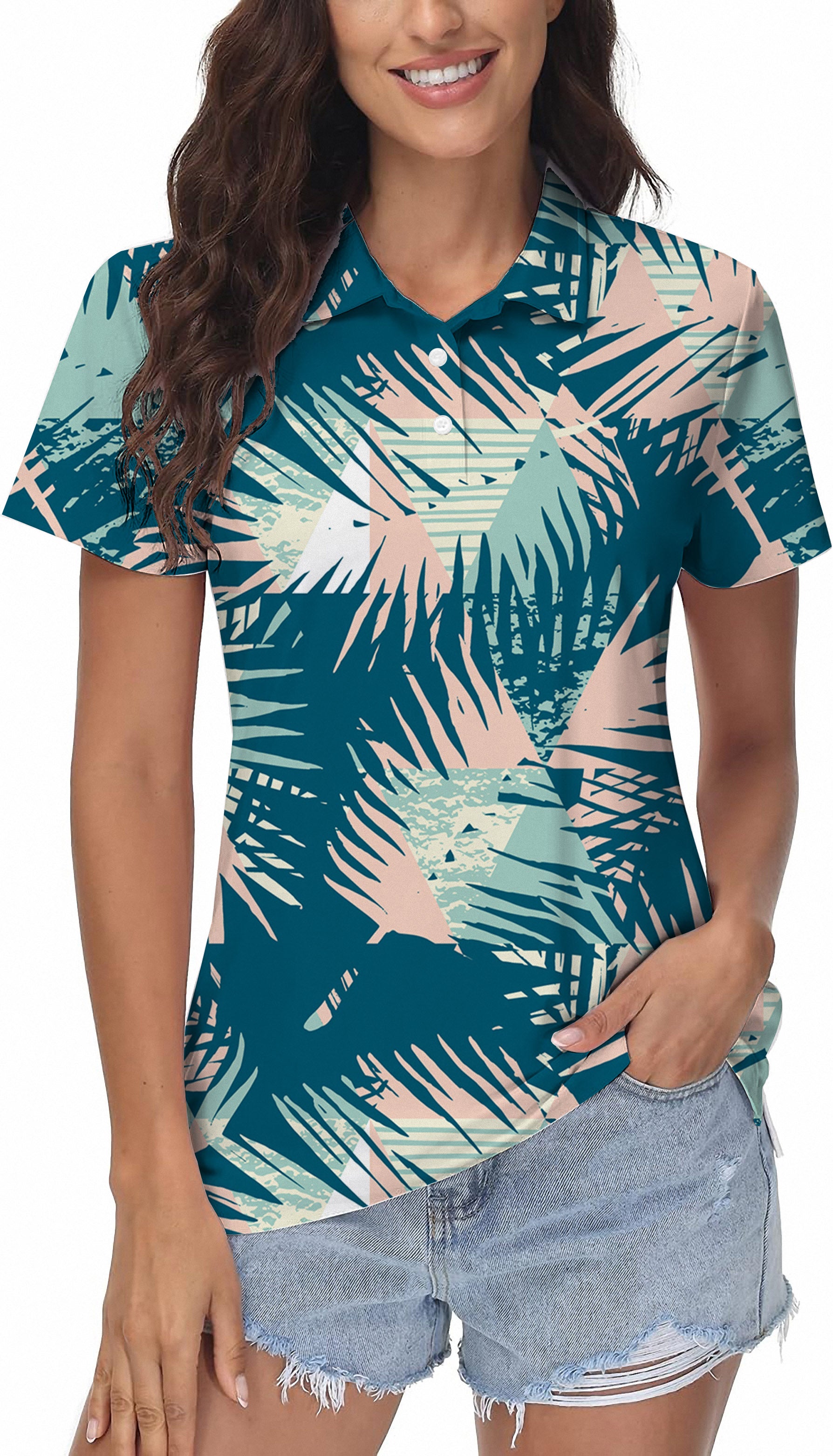 Pastel Jungle Women's Golf Polo