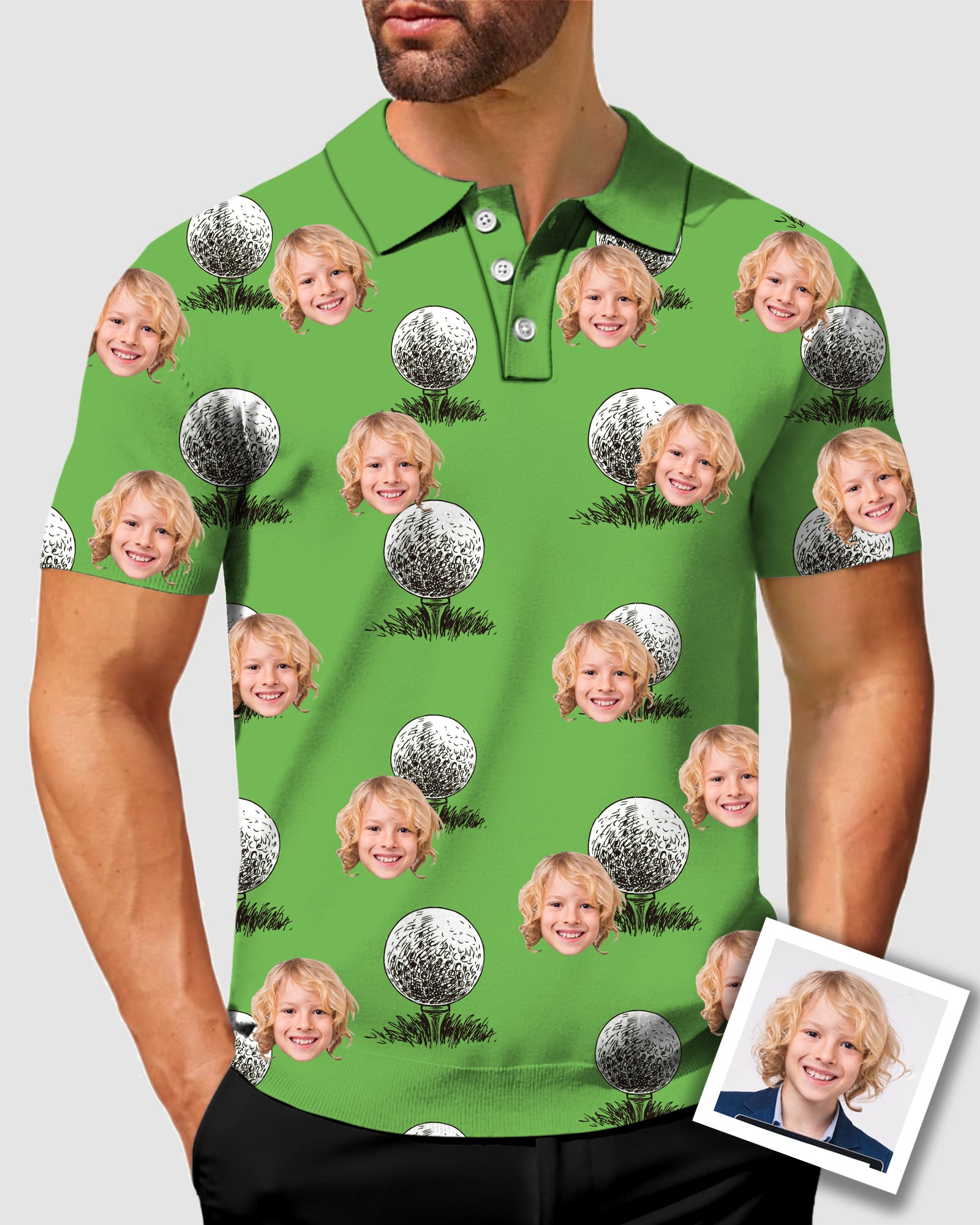 Men's To My Dad Custom Face Men's Golf Polo Father's Day Gift Polo