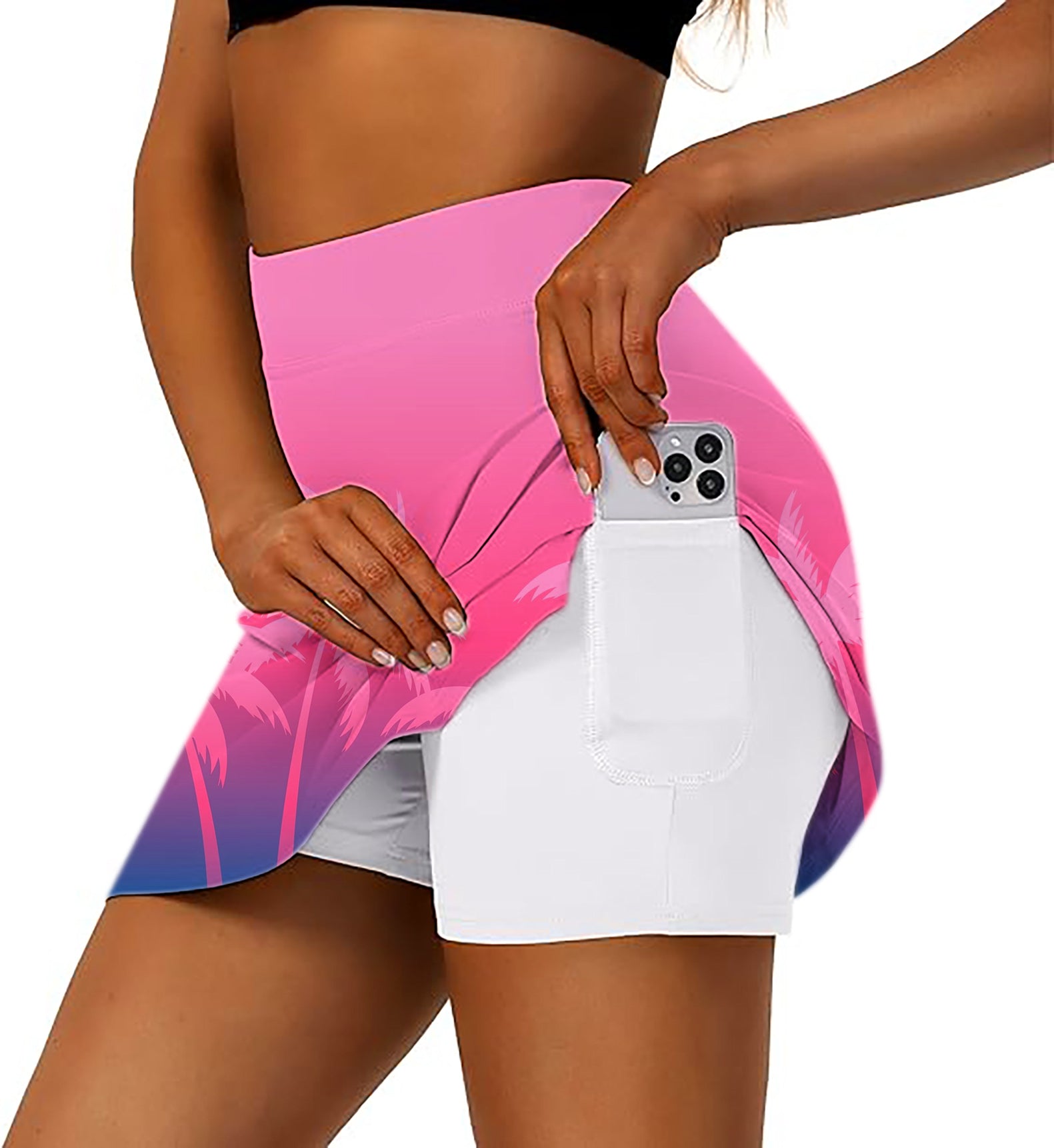 Sunset Palm Paradise Women's Athletic Golf Skorts Flared Skirts