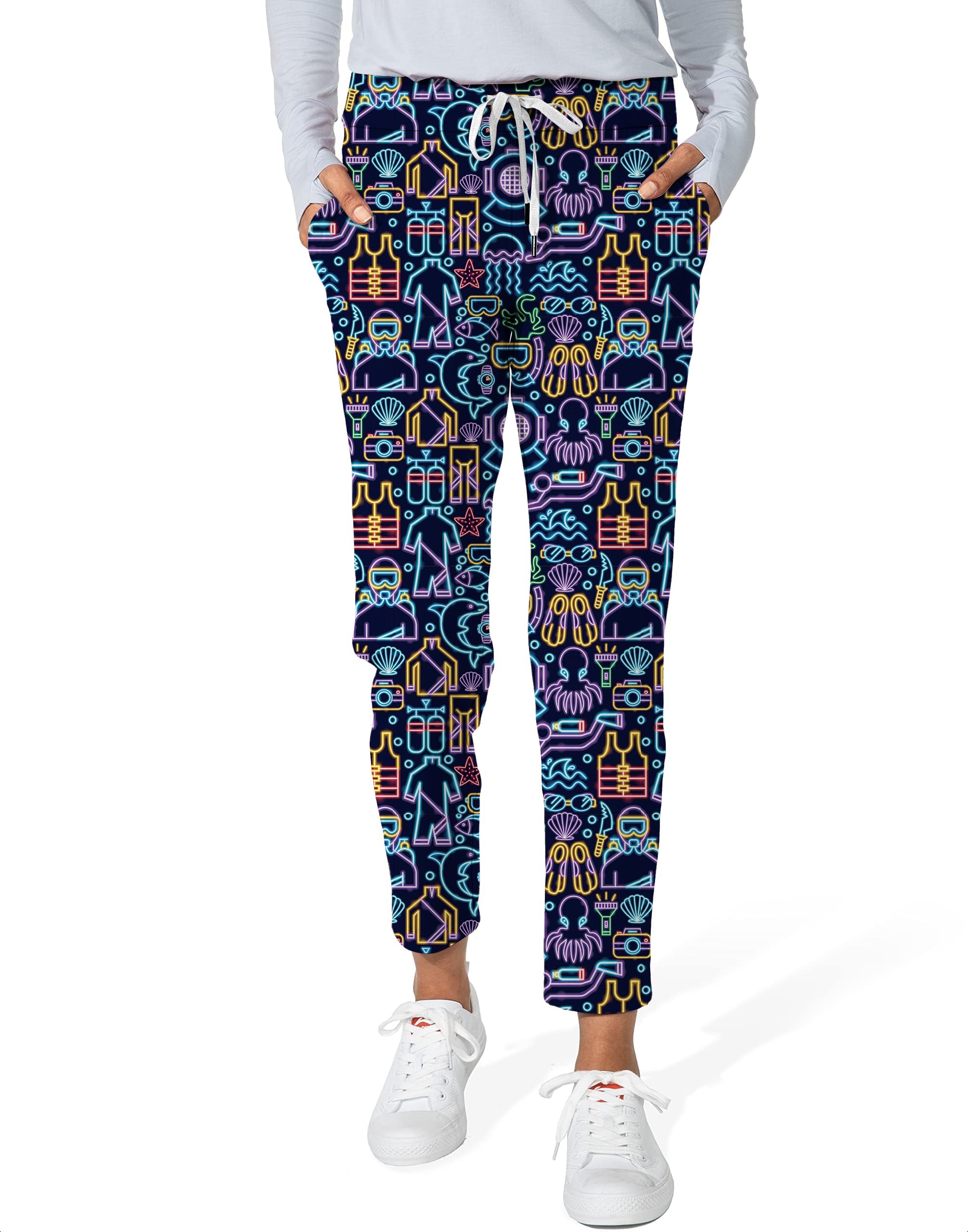 Neon Diver-Women's 7/8 Stretch Ankle Golf Pants
