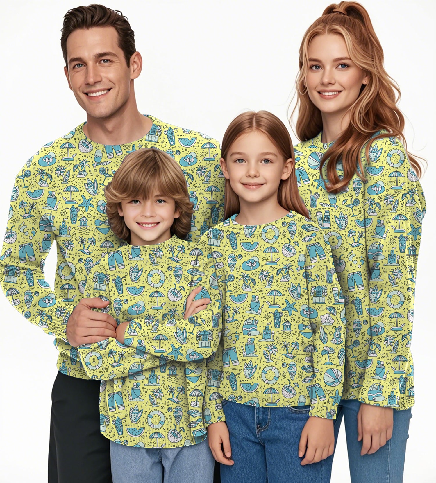 Coastal Caddy Crewneck Pullover Ugly Sweater Men Women boy girl family