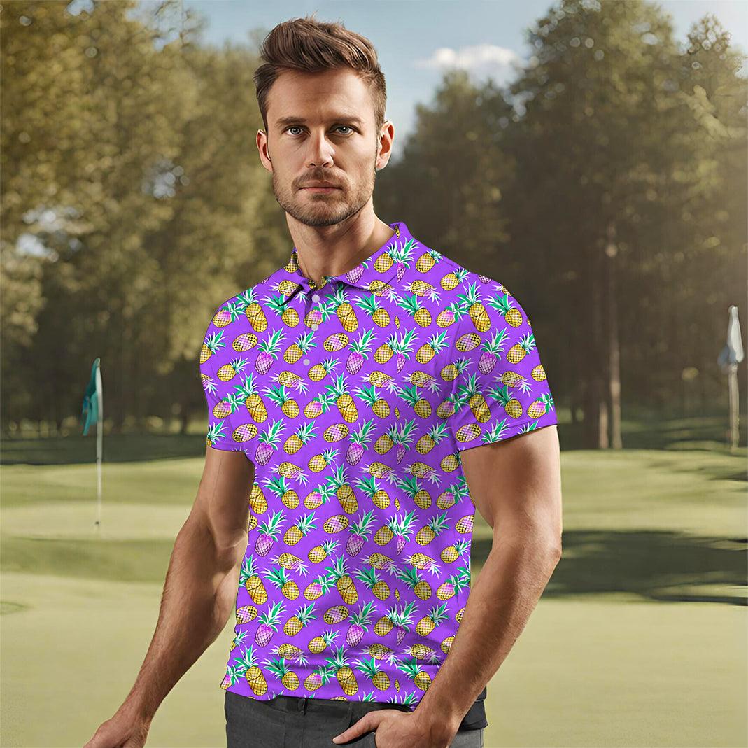 Men's Purple Pineapple golf polo