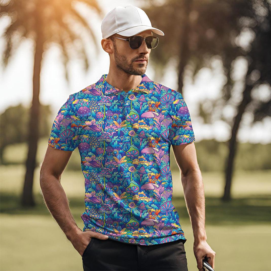 magic mushroom -Men's golf polo