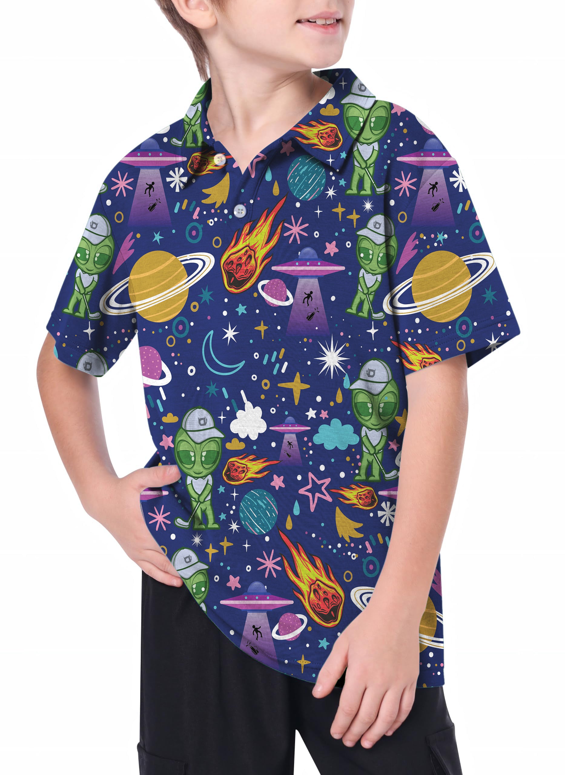 Youth alien and star Golf Polo