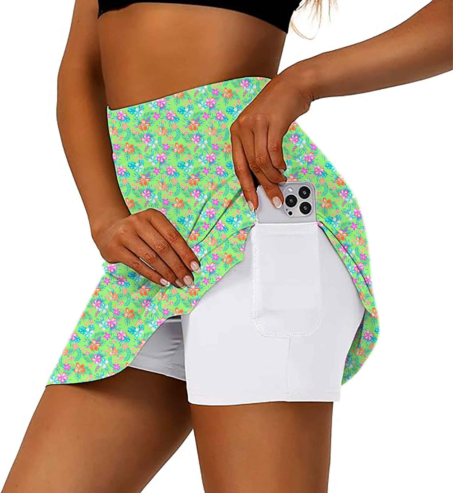 Vibrant Blossom Women's Athletic Golf Skorts Flared Skirts