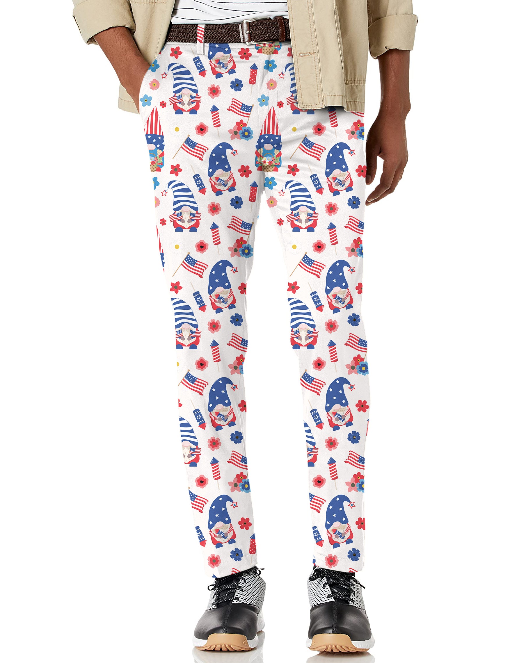 Men's America Christmas Stretch Golf pants trousers