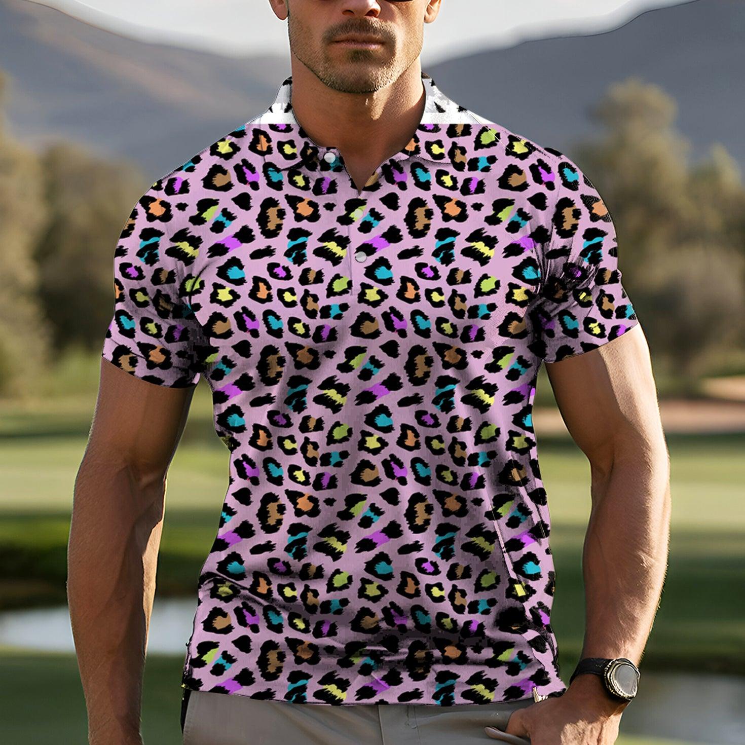 Men's Leopards of color golf polo