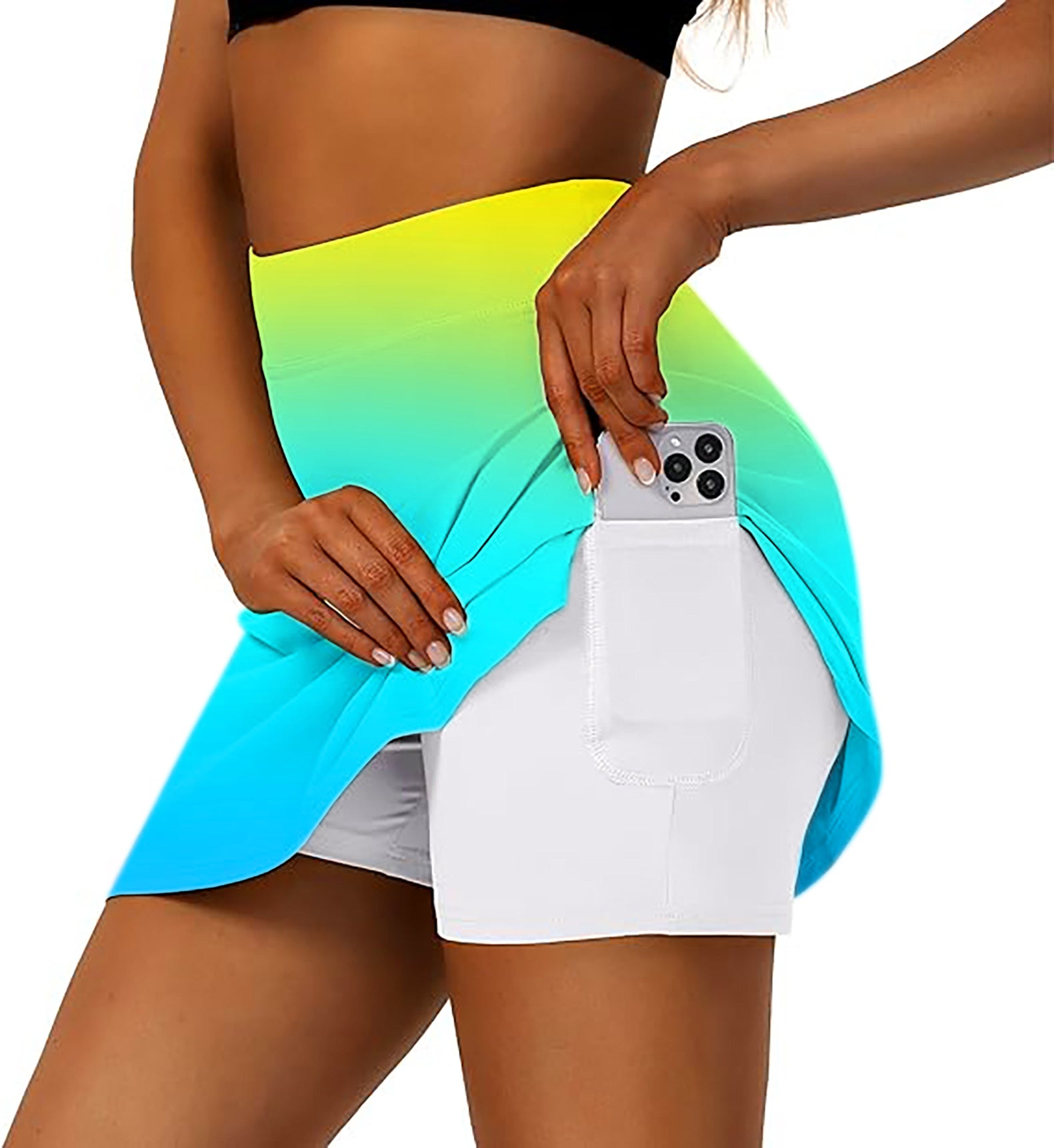 Neon Gradients Women's Athletic Golf Skorts Flared Skirts